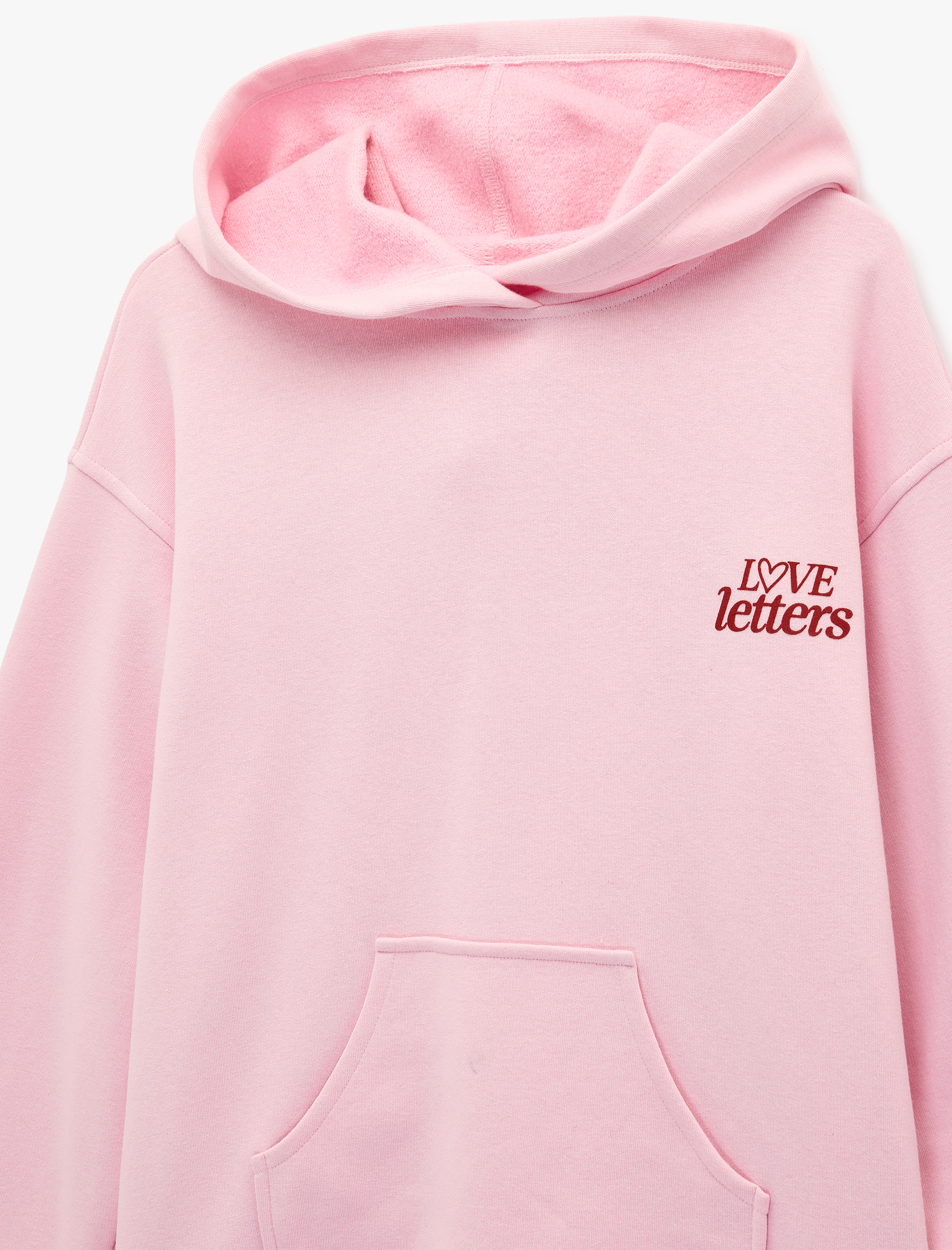   Uzun Kollu Kapüşonlu Kanguru Cepli Baskılı Sweatshirt