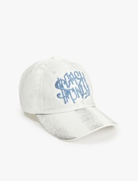 Pamuklu Yıkamalı İşlemeli Kep Şapka