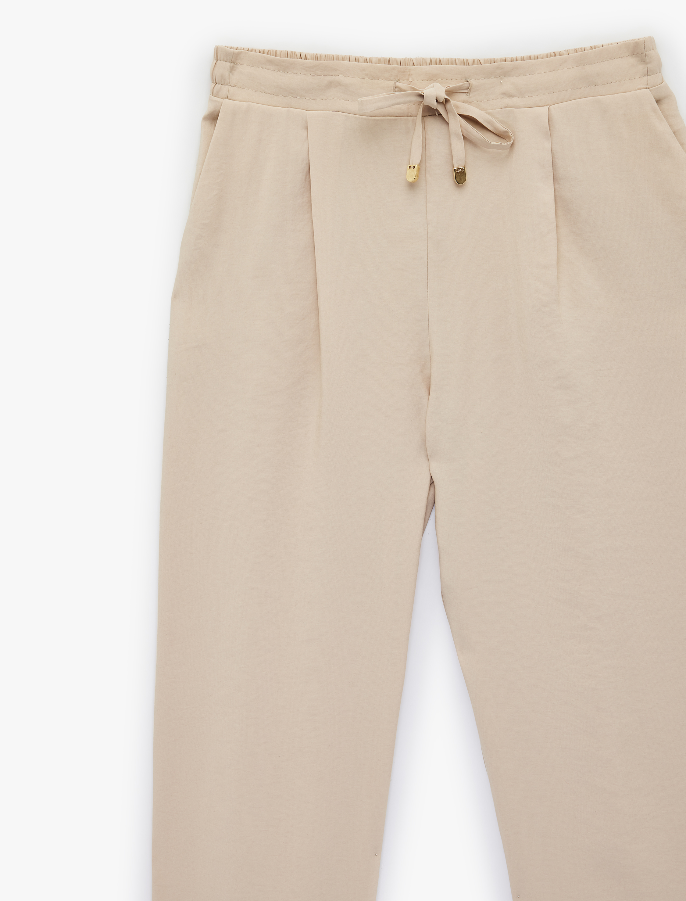   Slim Fit Beli Bağlamalı Cepli Havuç Kesim Pantolon
