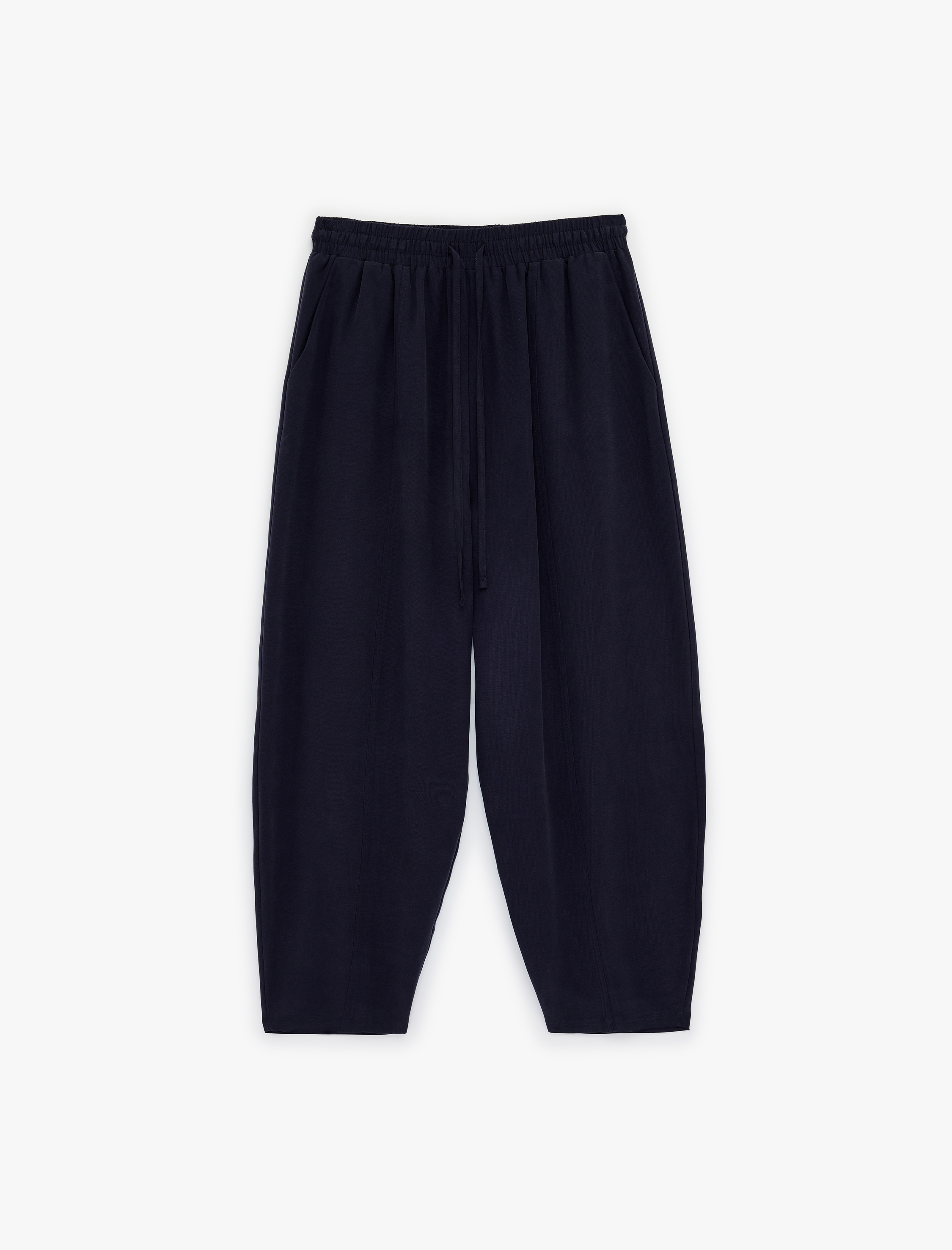   Beli Lastikli Viskon Kupro Kumaş Havuç Pantolon