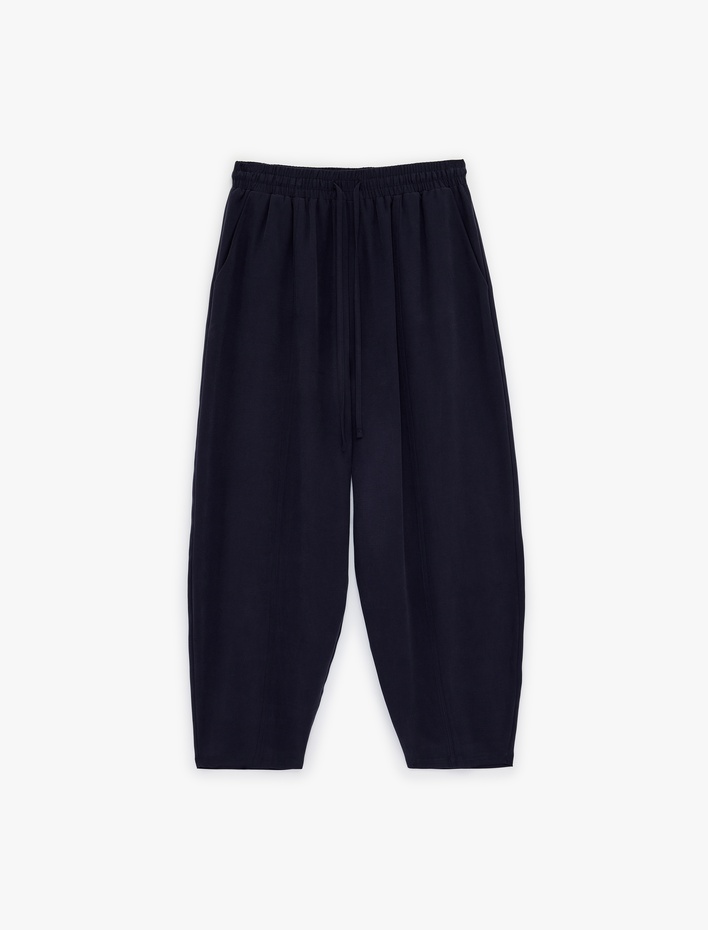  Beli Lastikli Viskon Kupro Kumaş Havuç Pantolon