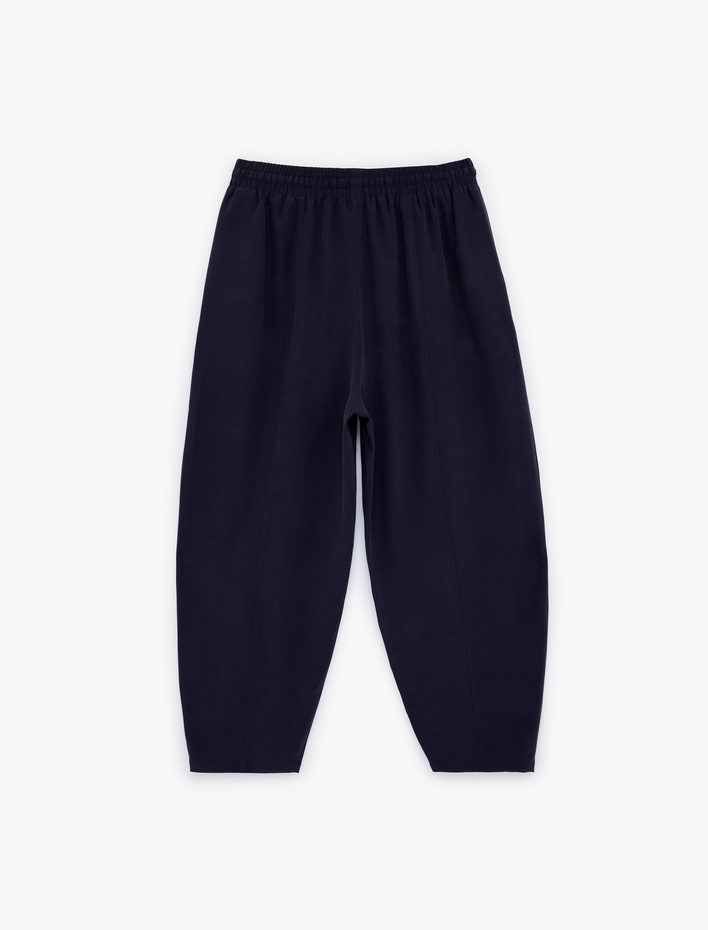  Beli Lastikli Viskon Kupro Kumaş Havuç Pantolon