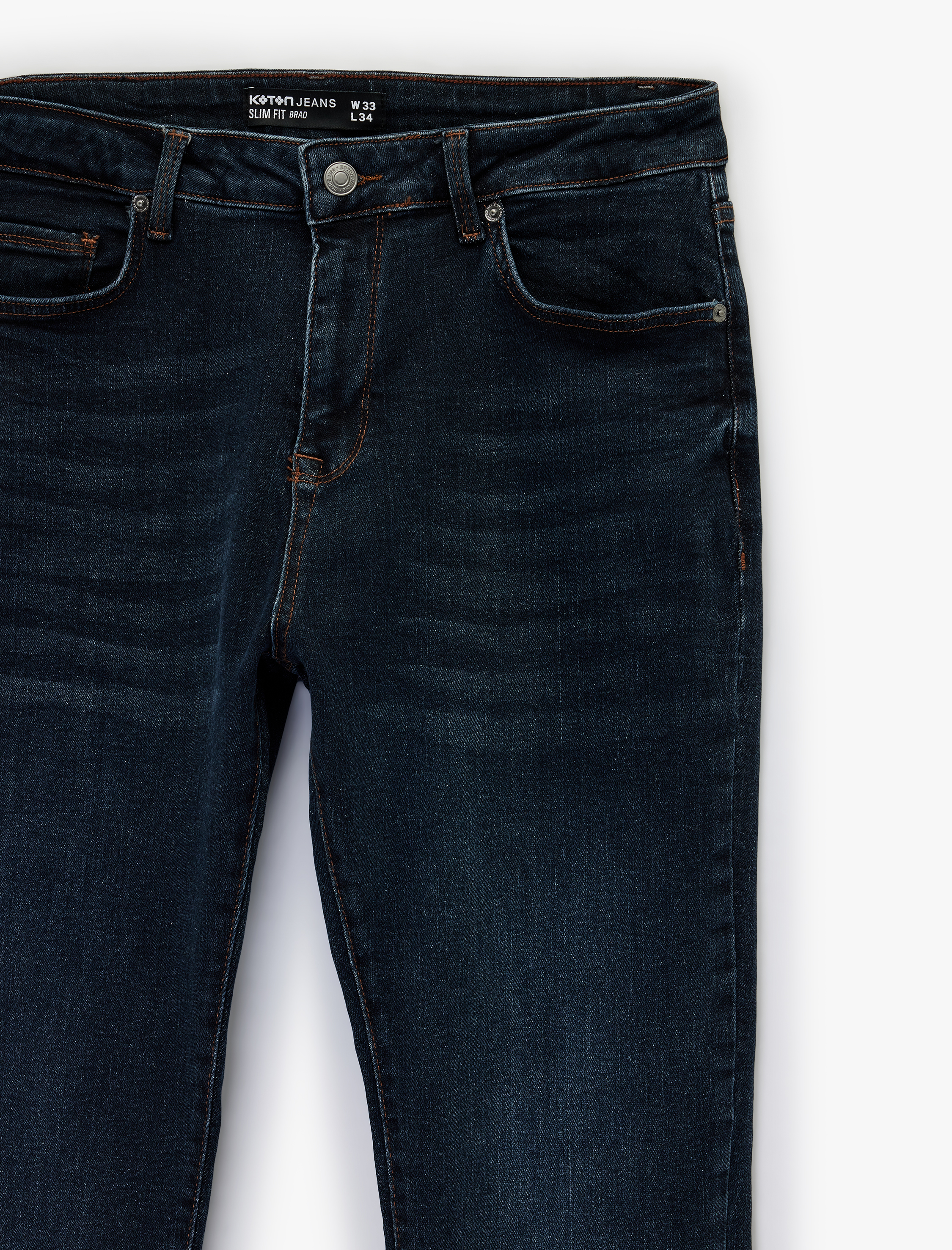   Normal Bel Slim Fit Pamuklu Jean Pantolon - Brad Jean