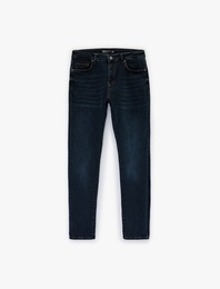 Normal Bel Slim Fit Pamuklu Jean Pantolon - Brad Jean