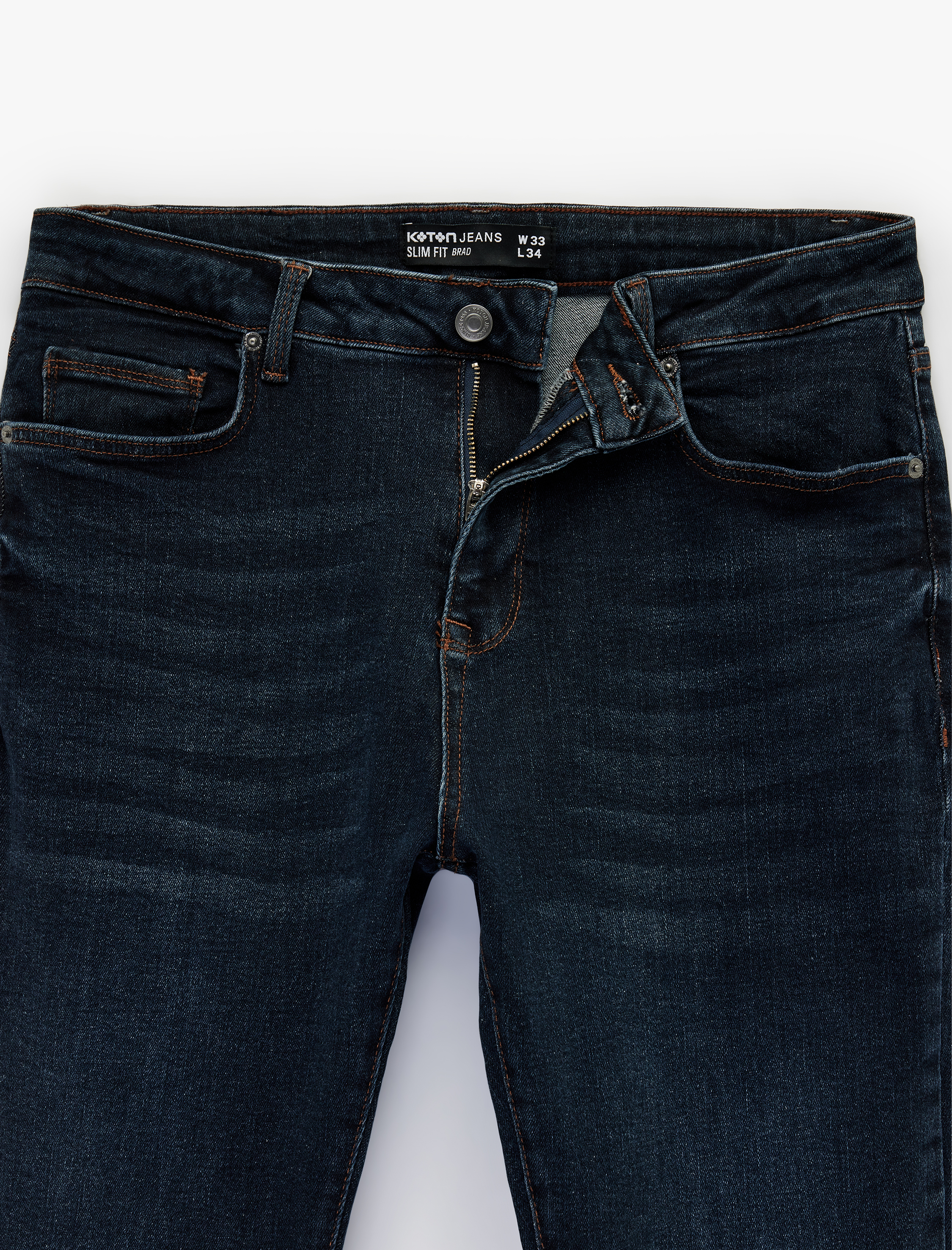   Normal Bel Slim Fit Pamuklu Jean Pantolon - Brad Jean