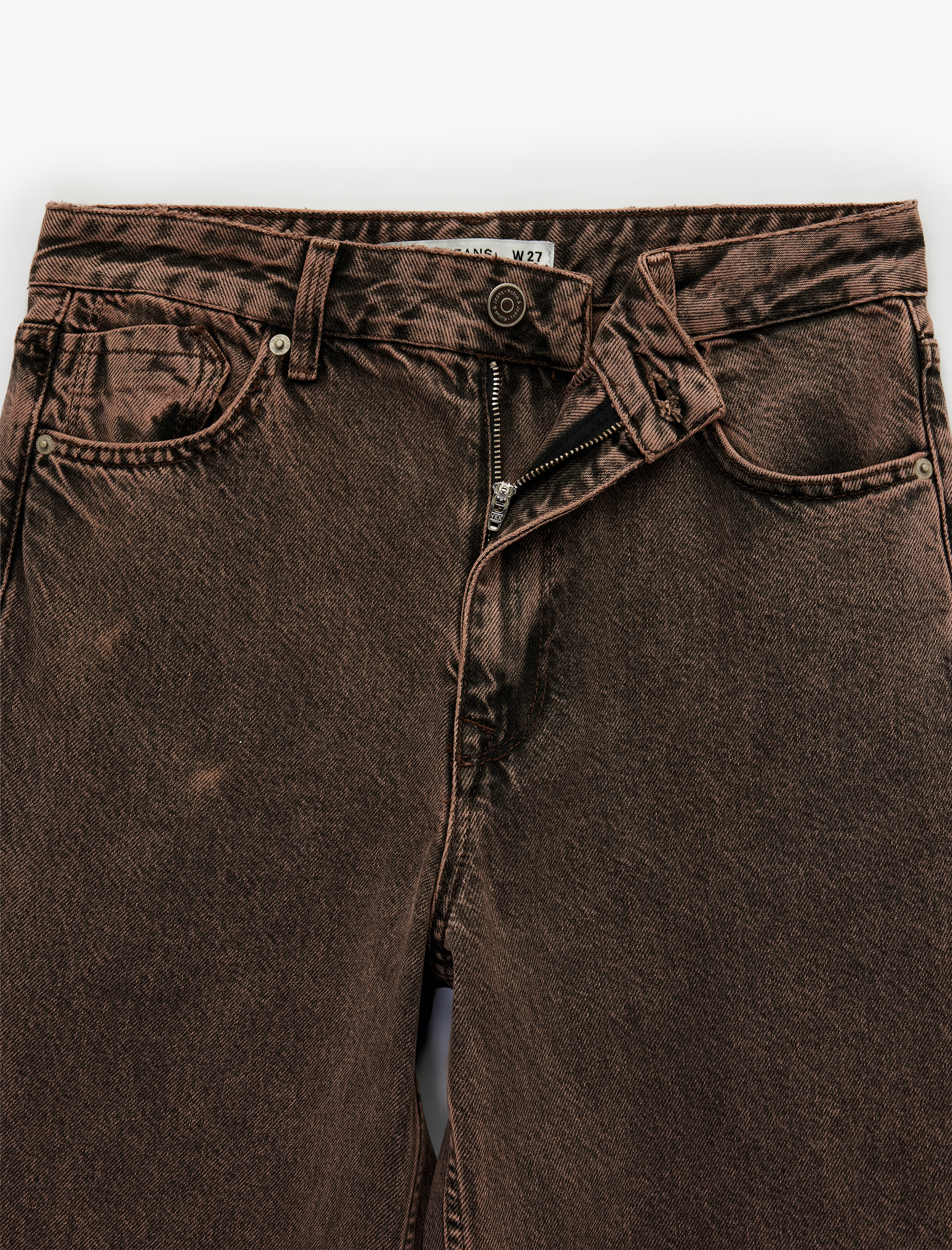   Rahat Kalıp Yıkamalı Düğmeli Cepli Baggy Denim Pantolon - Baggy Jeans