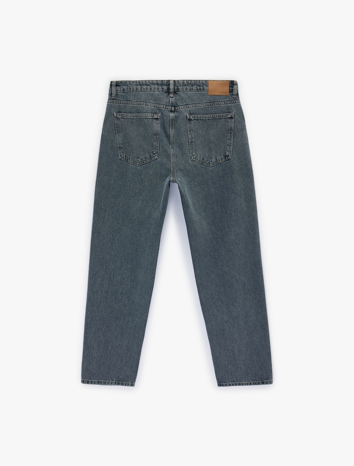  Pamuklu Normal Bel Vintage Straight Fit Jean Pantolon