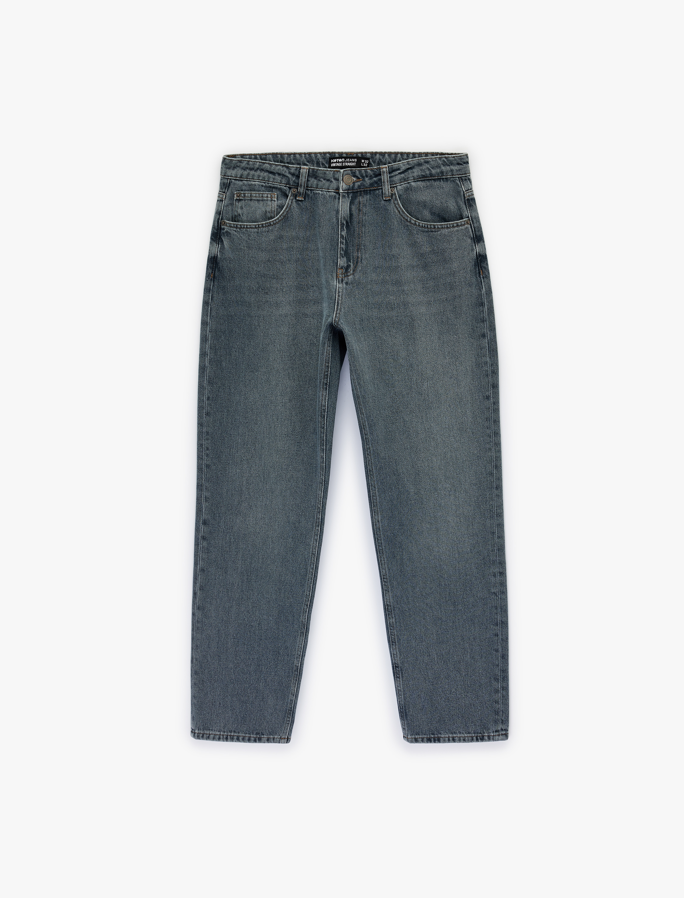   Pamuklu Normal Bel Vintage Straight Fit Jean Pantolon