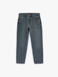 Pamuklu Normal Bel Vintage Straight Fit Jean Pantolon