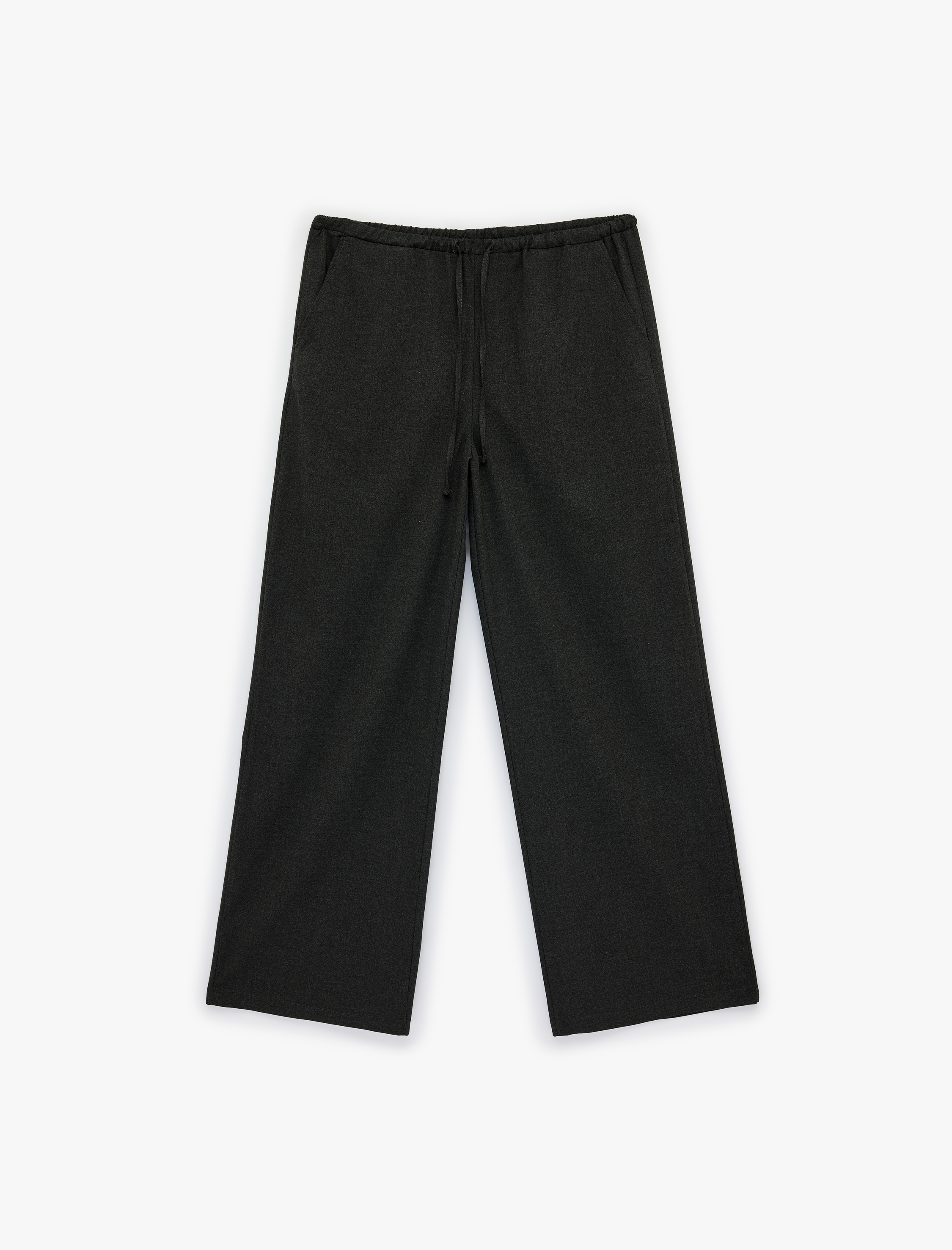   Beli Bağcıklı Geniş Paça Pantolon