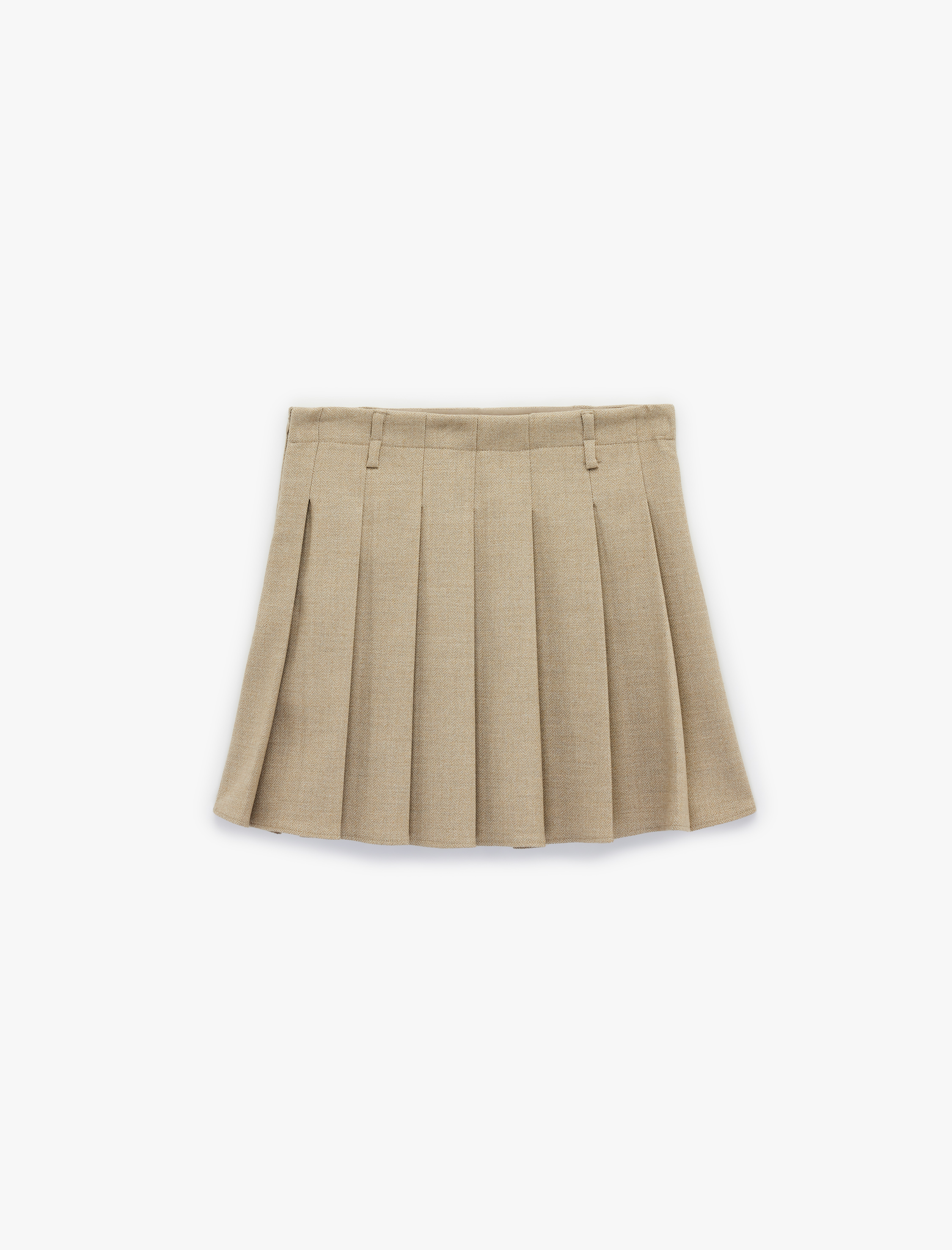   Kalın Pileli Mini Etek