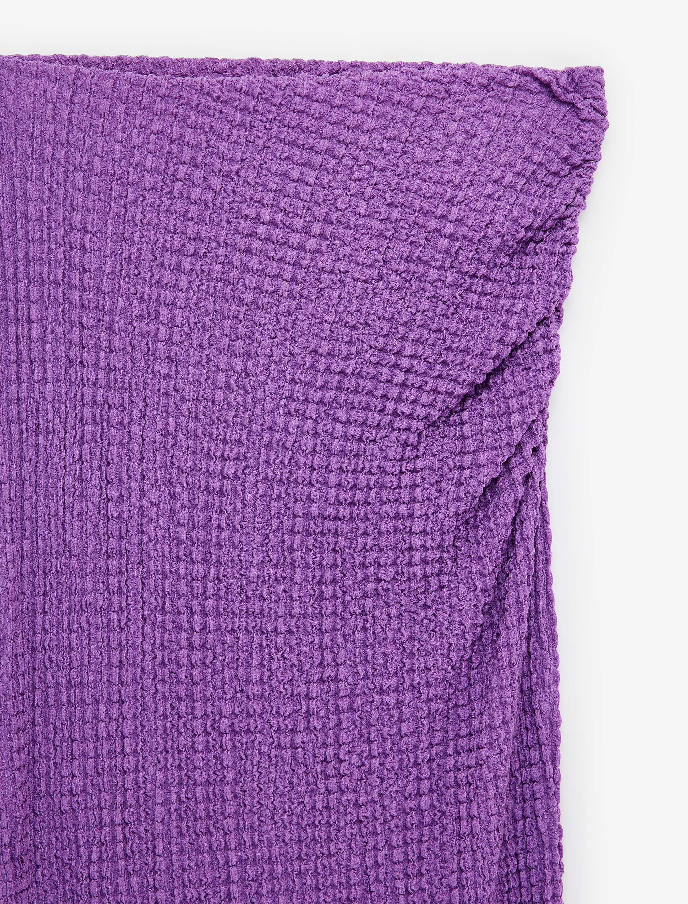   Bürümcük Kumaş Drape Detaylı Dokulu Midi Kalem Etek