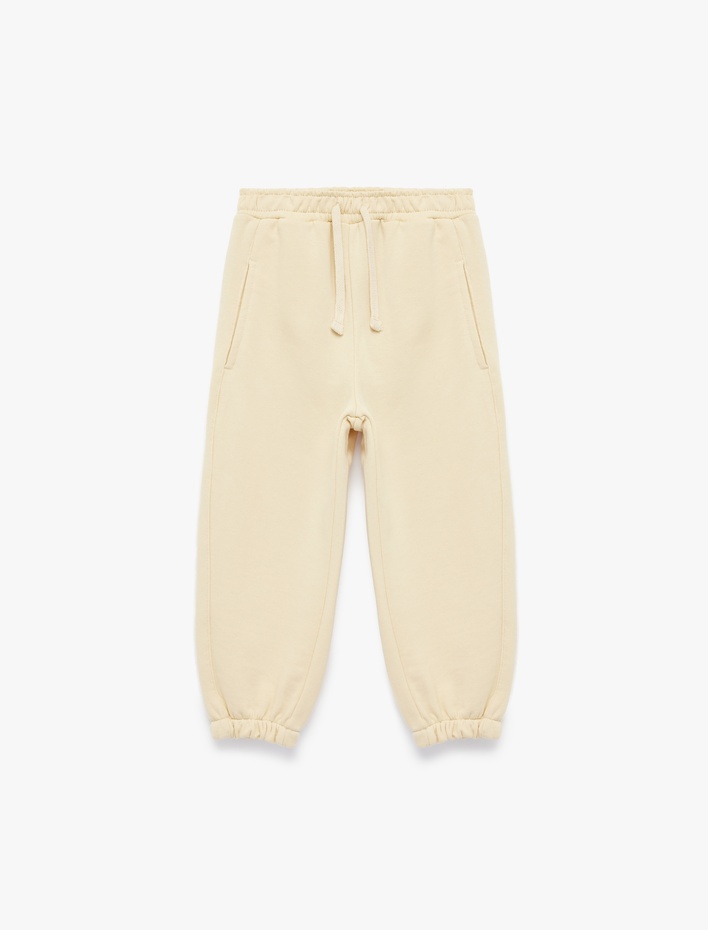 Erkek Bebek Pamuklu Lastikli Paça Beli Bağcıklı Oversize Basic Eşofman Altı