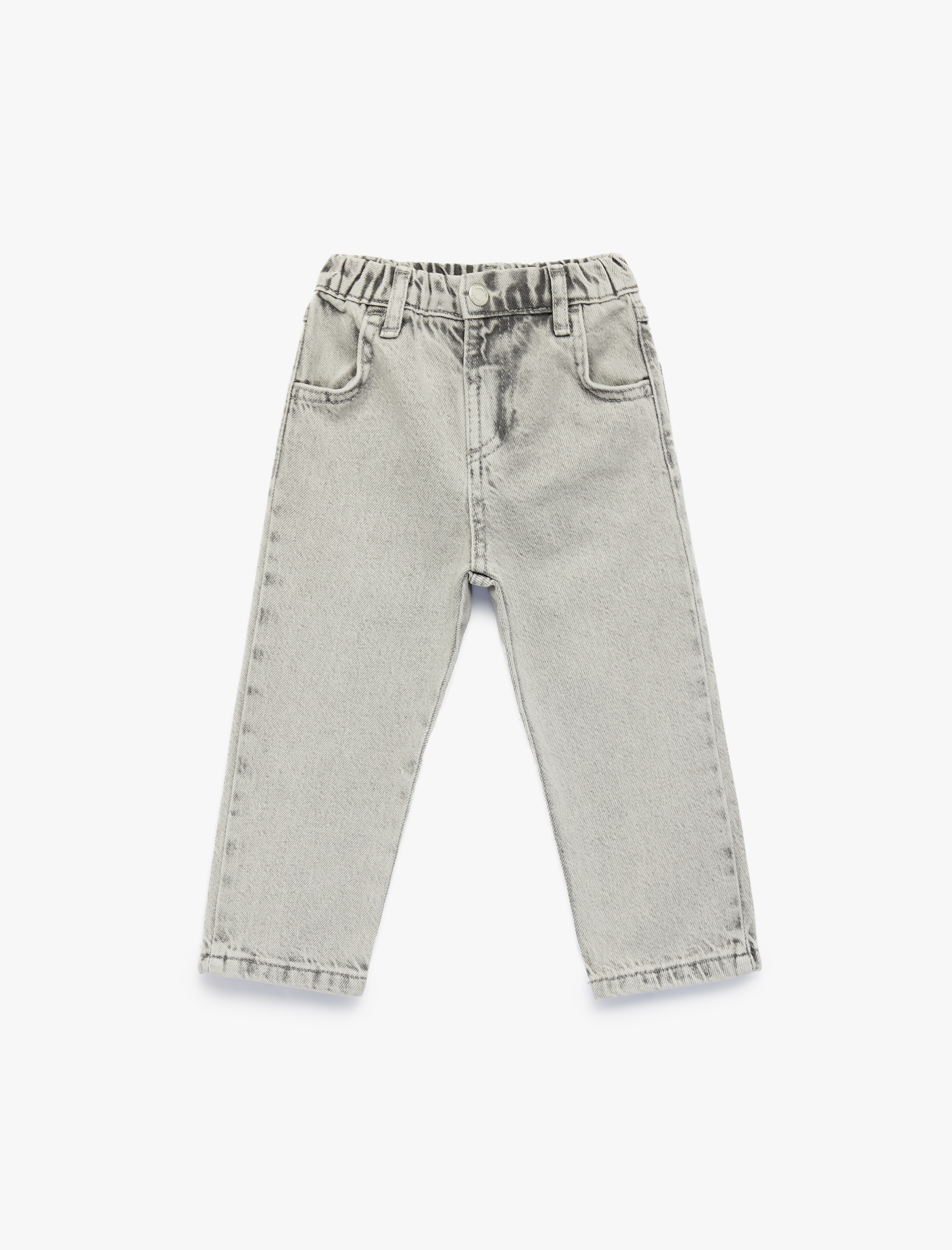  Erkek Bebek Pamuklu Beli Lastikli Normal Paça Denim Pantolon