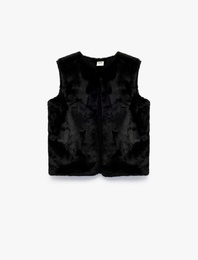 Kolsuz Bisiklet Yaka Suni Kürk Yelek