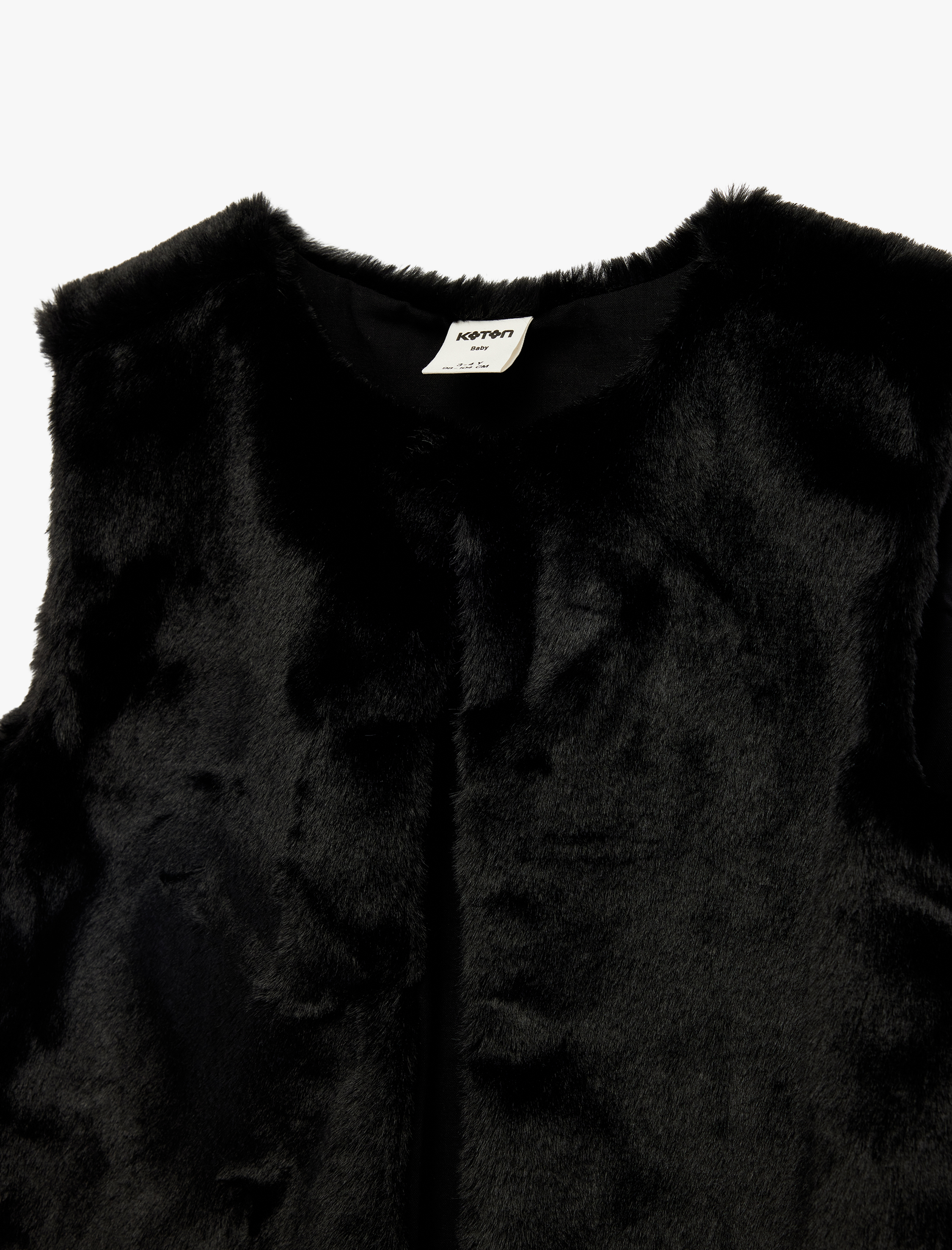  Kız Bebek Kolsuz Bisiklet Yaka Suni Kürk Yelek