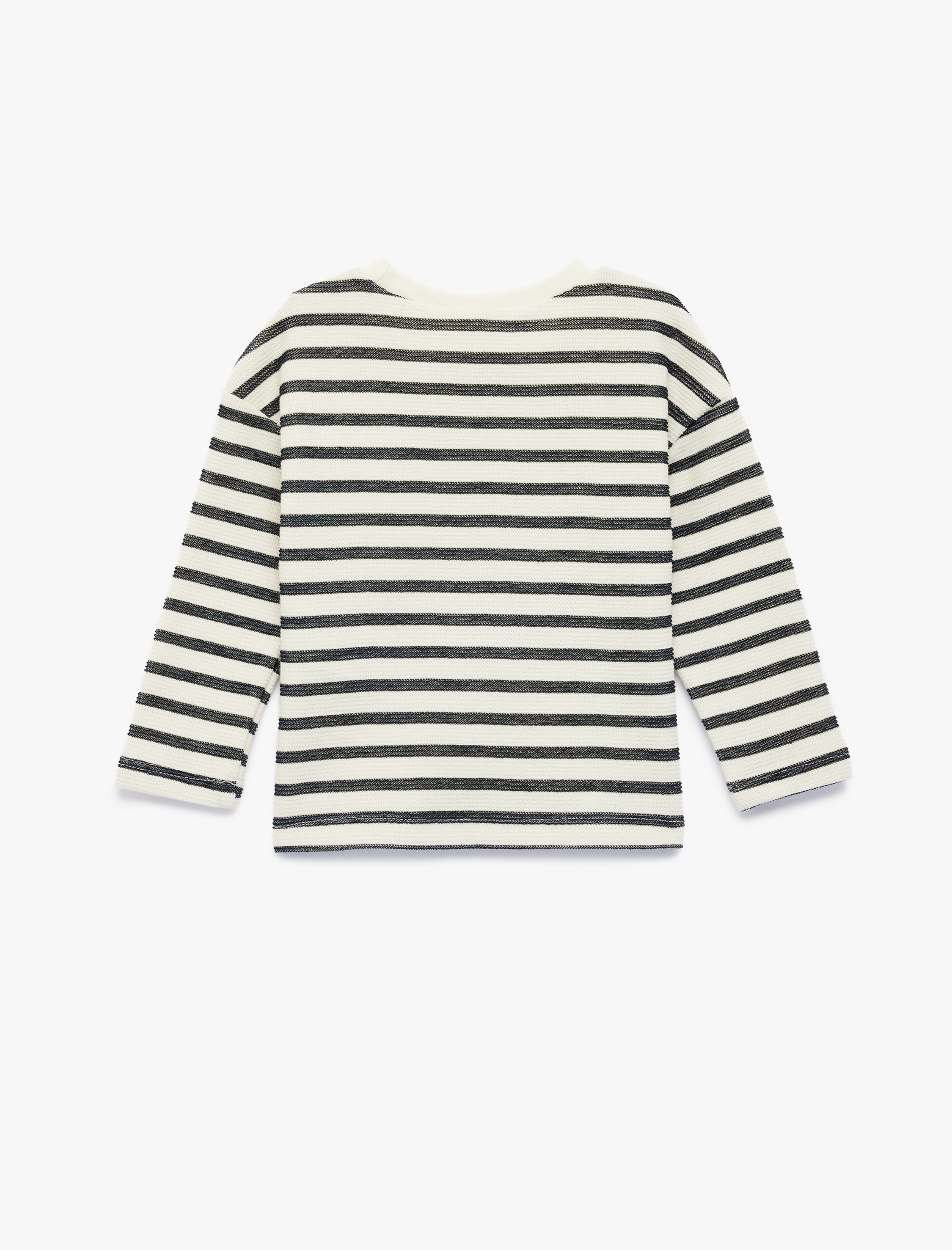  Erkek Bebek Pamuklu Uzun Kollu Bisiklet Yaka Çizgili Tişört