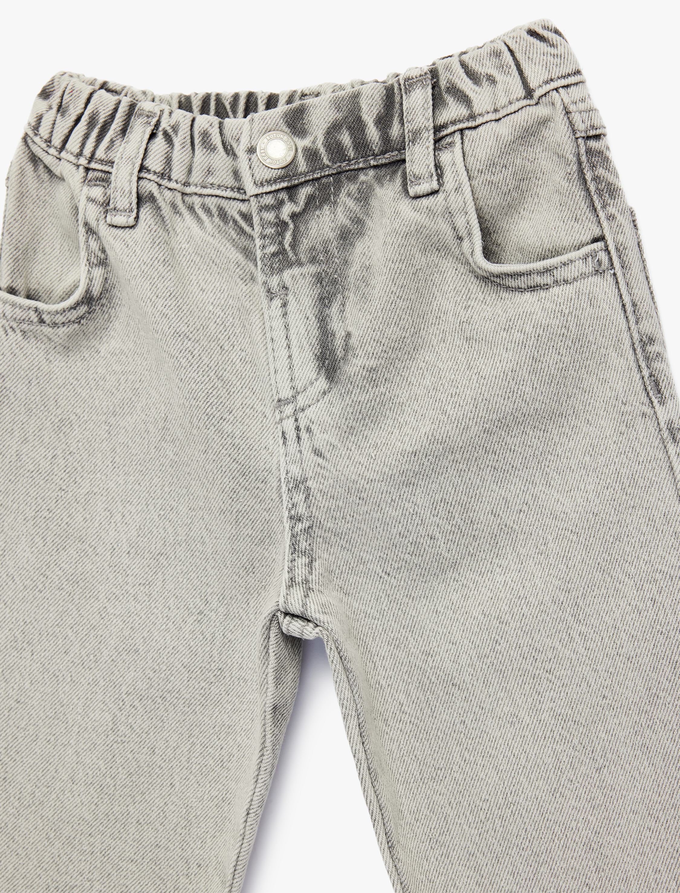  Erkek Bebek Pamuklu Beli Lastikli Normal Paça Denim Pantolon