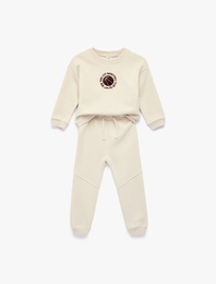 Basketbol Baskılı Cep Detaylı Pamuklu Eşofman Takımı