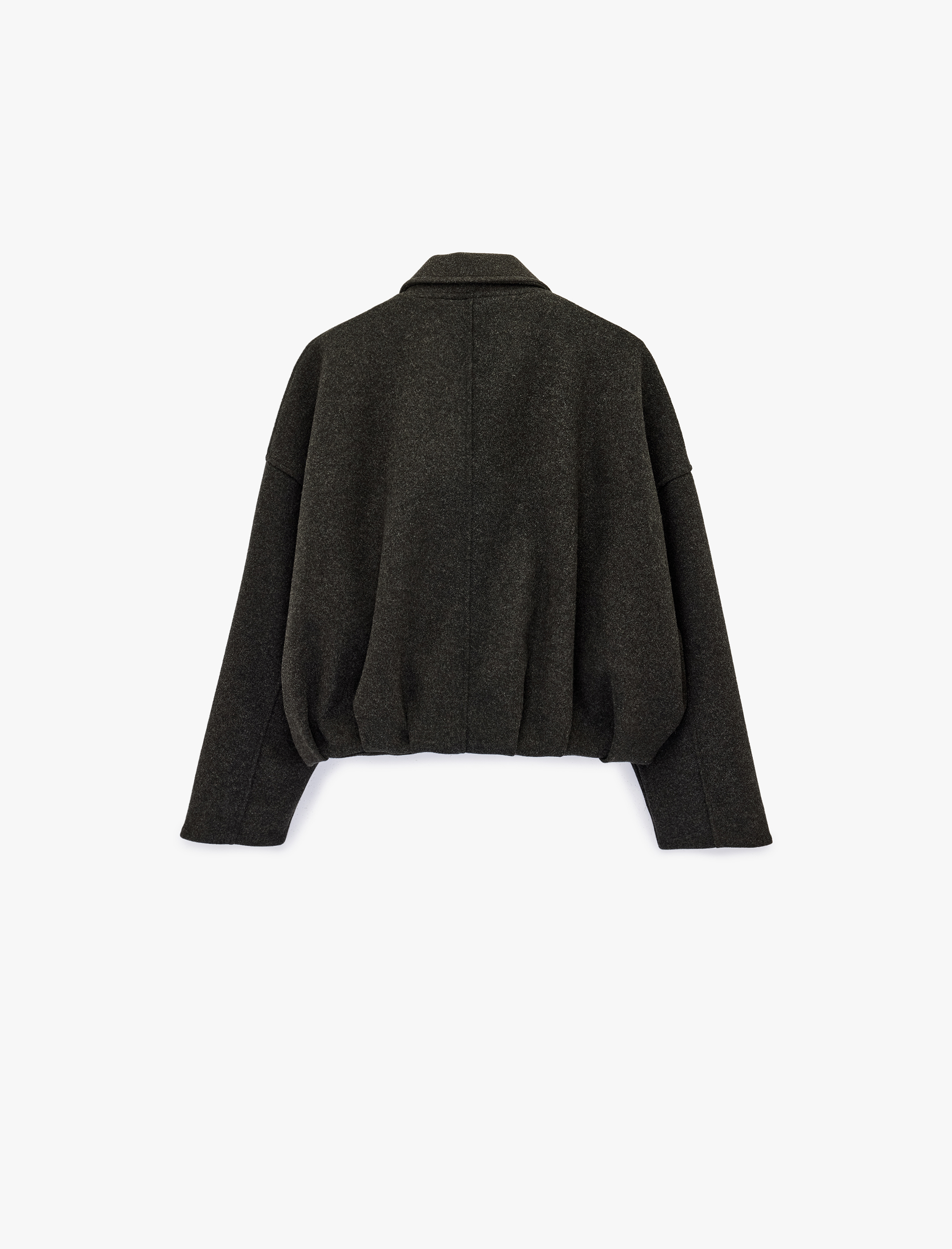   Fermuarlı Uzun Kollu Klasik Yaka Bomber Ceket