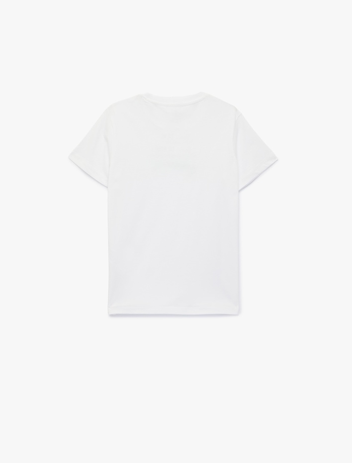 Erkek Çocuk Bisiklet Yaka Kısa Kollu Pamuklu Baskılı Tişört