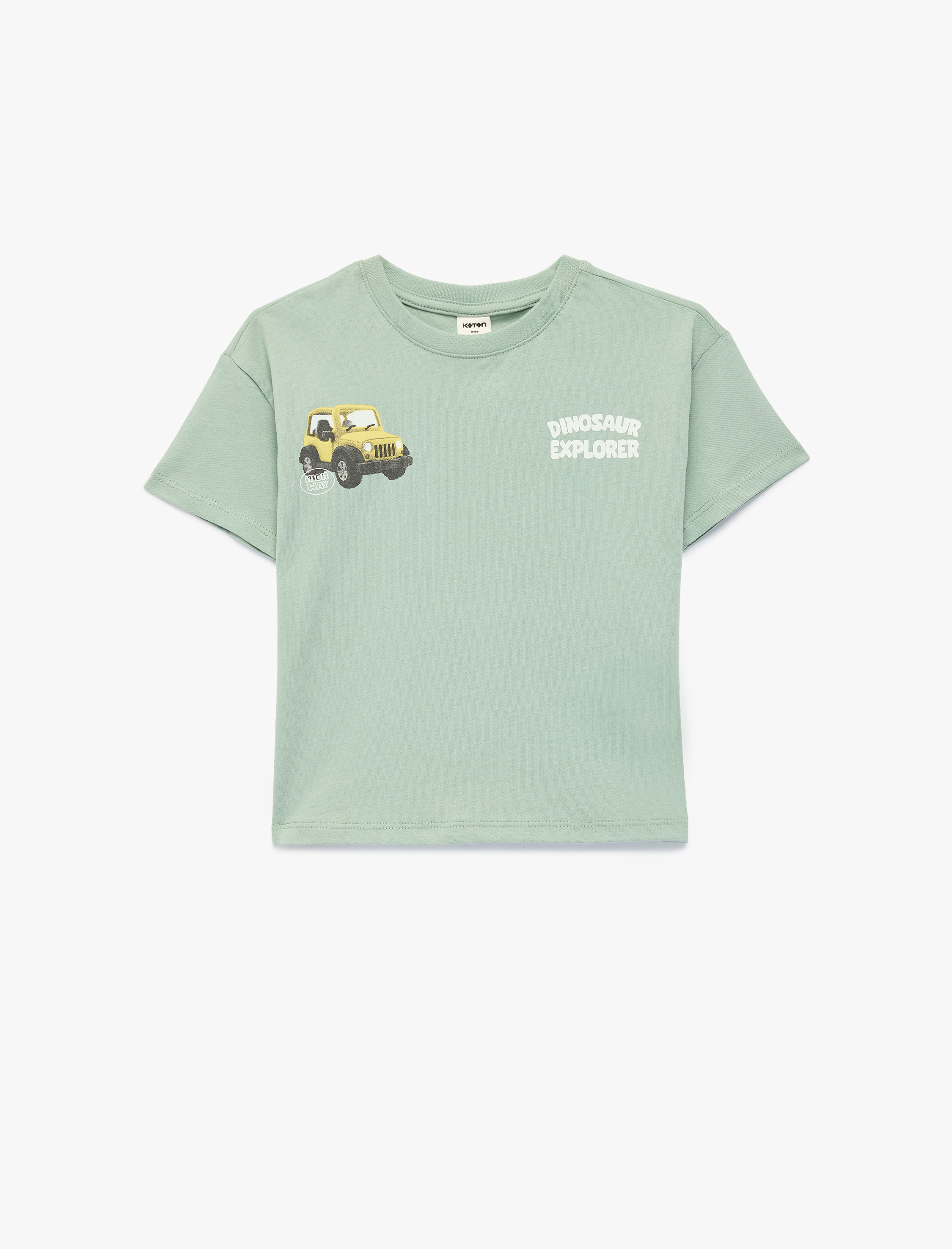  Erkek Bebek Bisiklet Yaka Kısa Kollu Pamuklu Baskılı Tişört