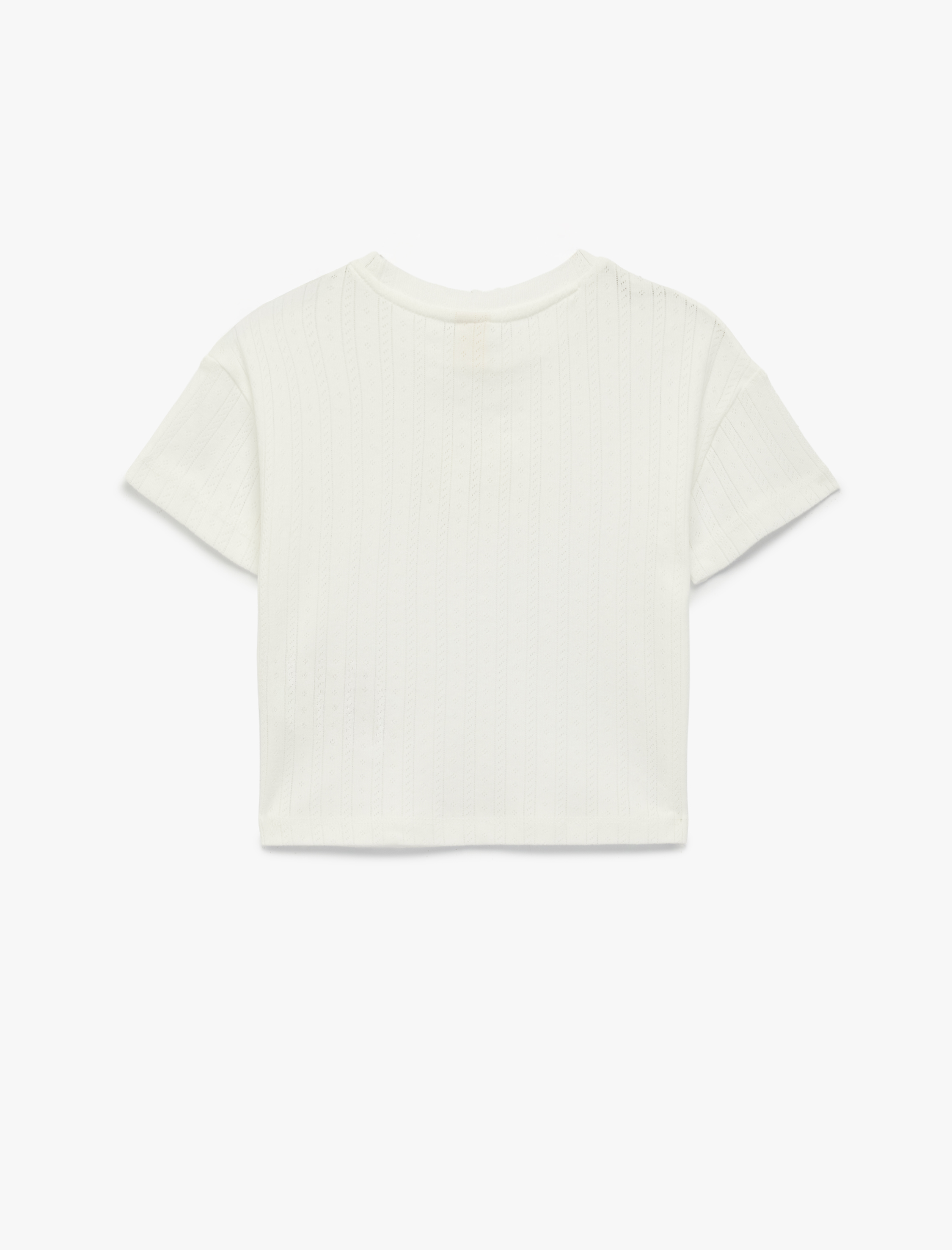  Kız Bebek Pamuklu Bisiklet Yaka Kısa Kollu Tavşan Baskılı Tişört