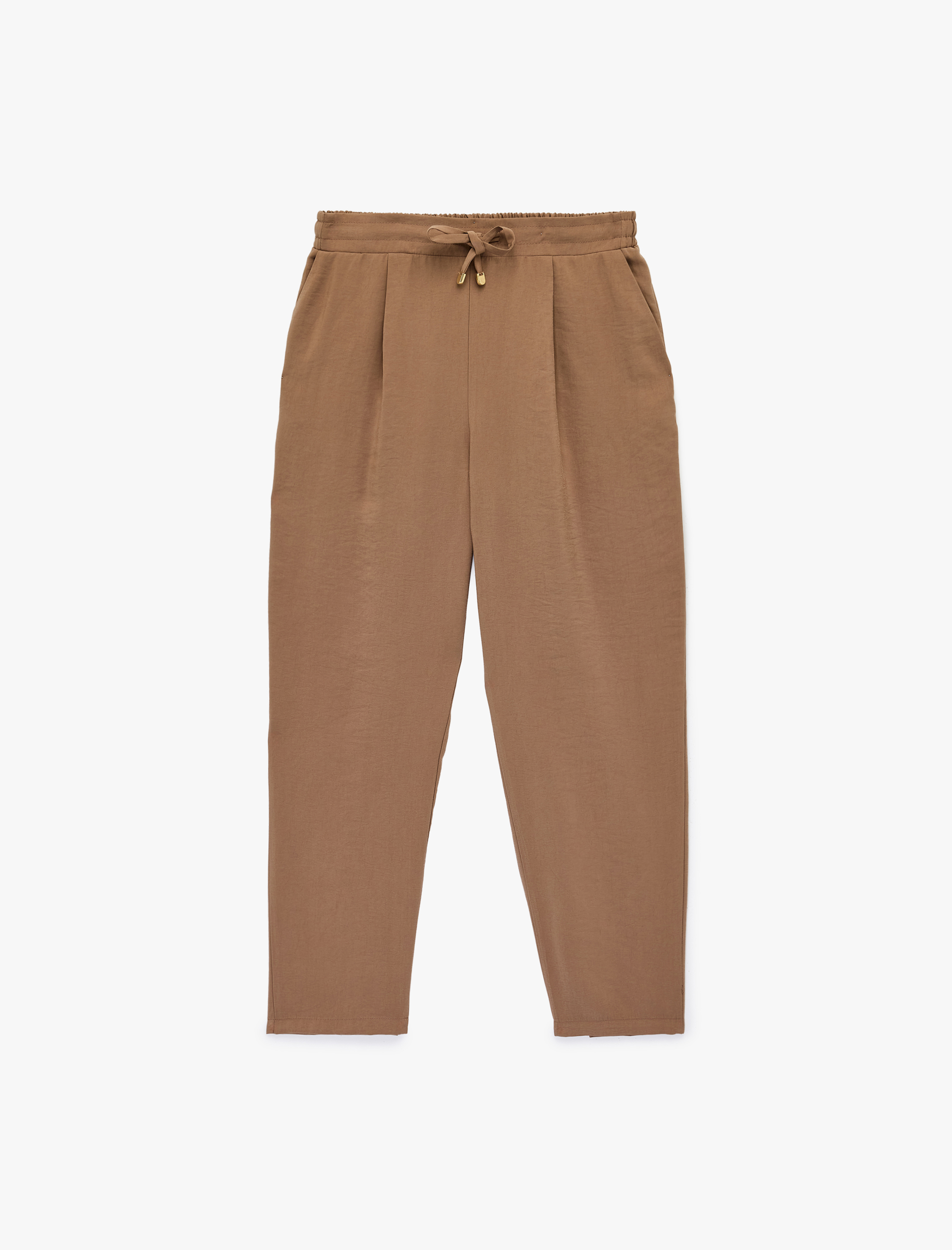   Slim Fit Beli Bağlamalı Cepli Havuç Kesim Pantolon