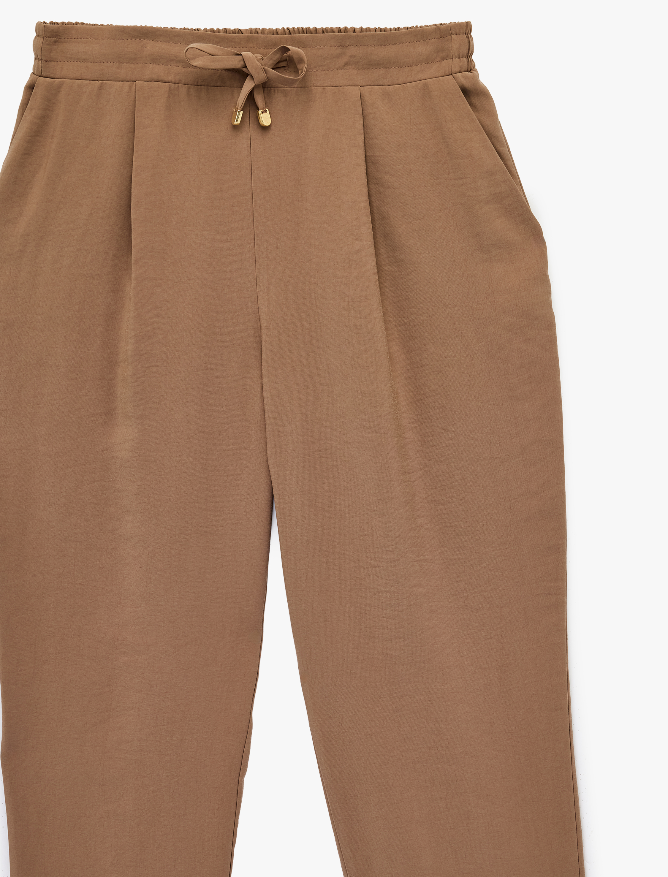   Slim Fit Beli Bağlamalı Cepli Havuç Kesim Pantolon