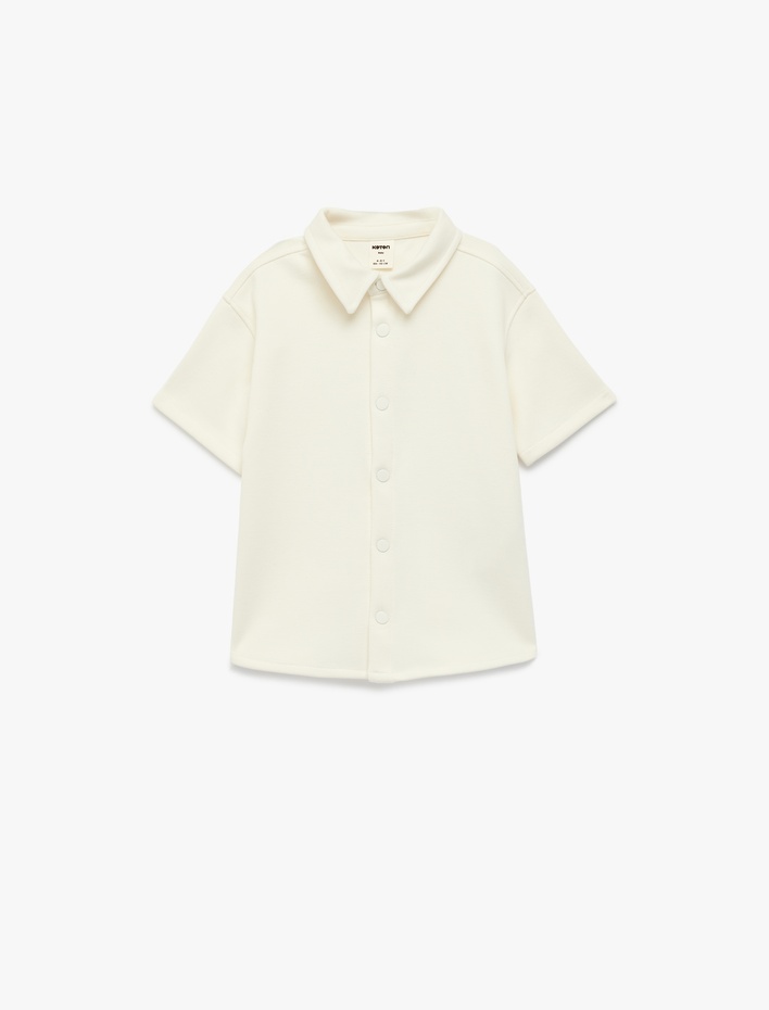 Erkek Bebek Kısa Kollu Cepli Oversize Basic Polo Yaka Tişört