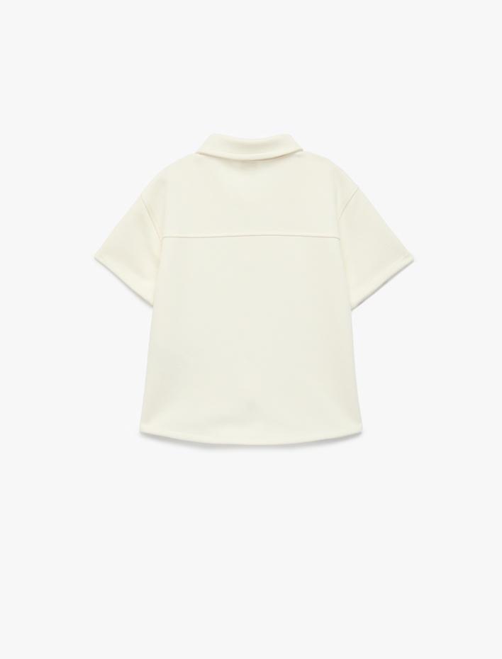 Erkek Bebek Kısa Kollu Cepli Oversize Basic Polo Yaka Tişört