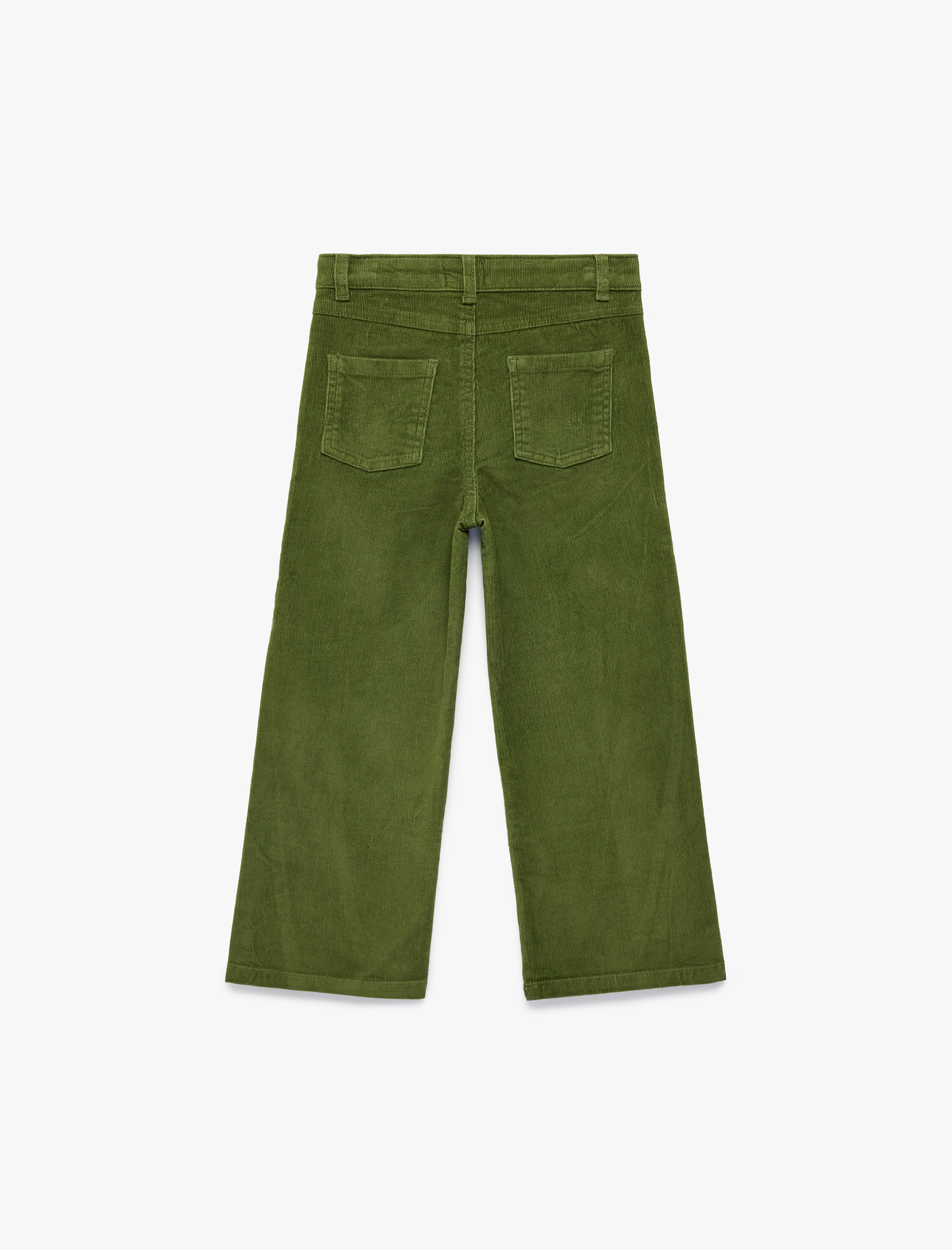  Kız Çocuk Pamuklu Rahat Kesim Beli Ayarlanabilir Kadife Geniş Paça Pantolon