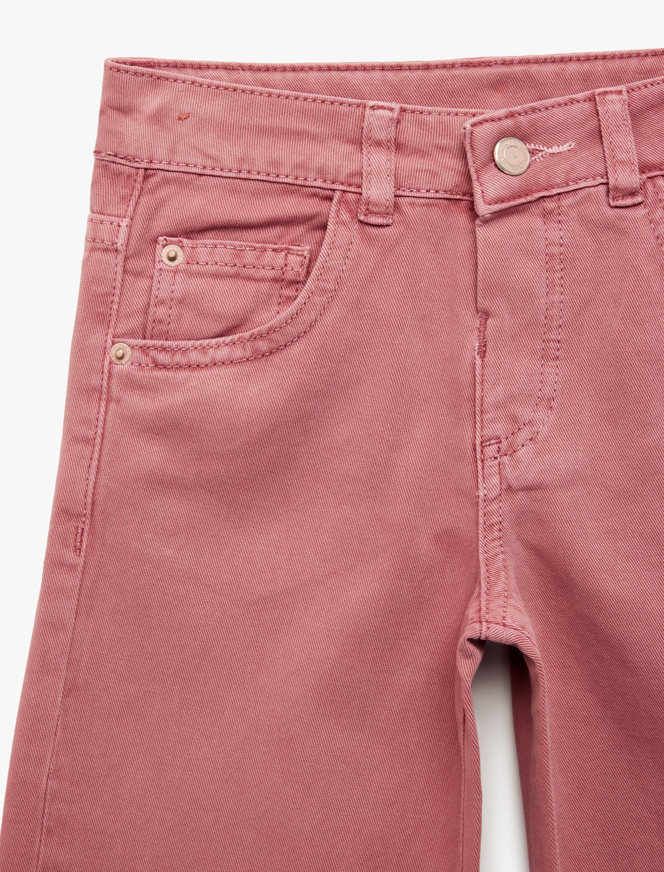  Kız Bebek Pamuklu Cepli Dantel Detaylı Geniş Paça Pantolon