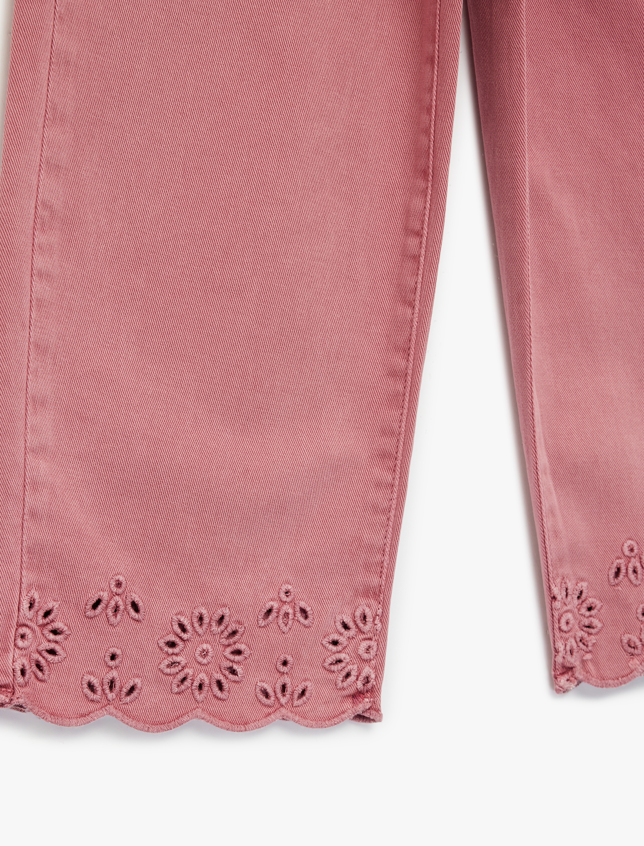  Kız Bebek Pamuklu Cepli Dantel Detaylı Geniş Paça Pantolon