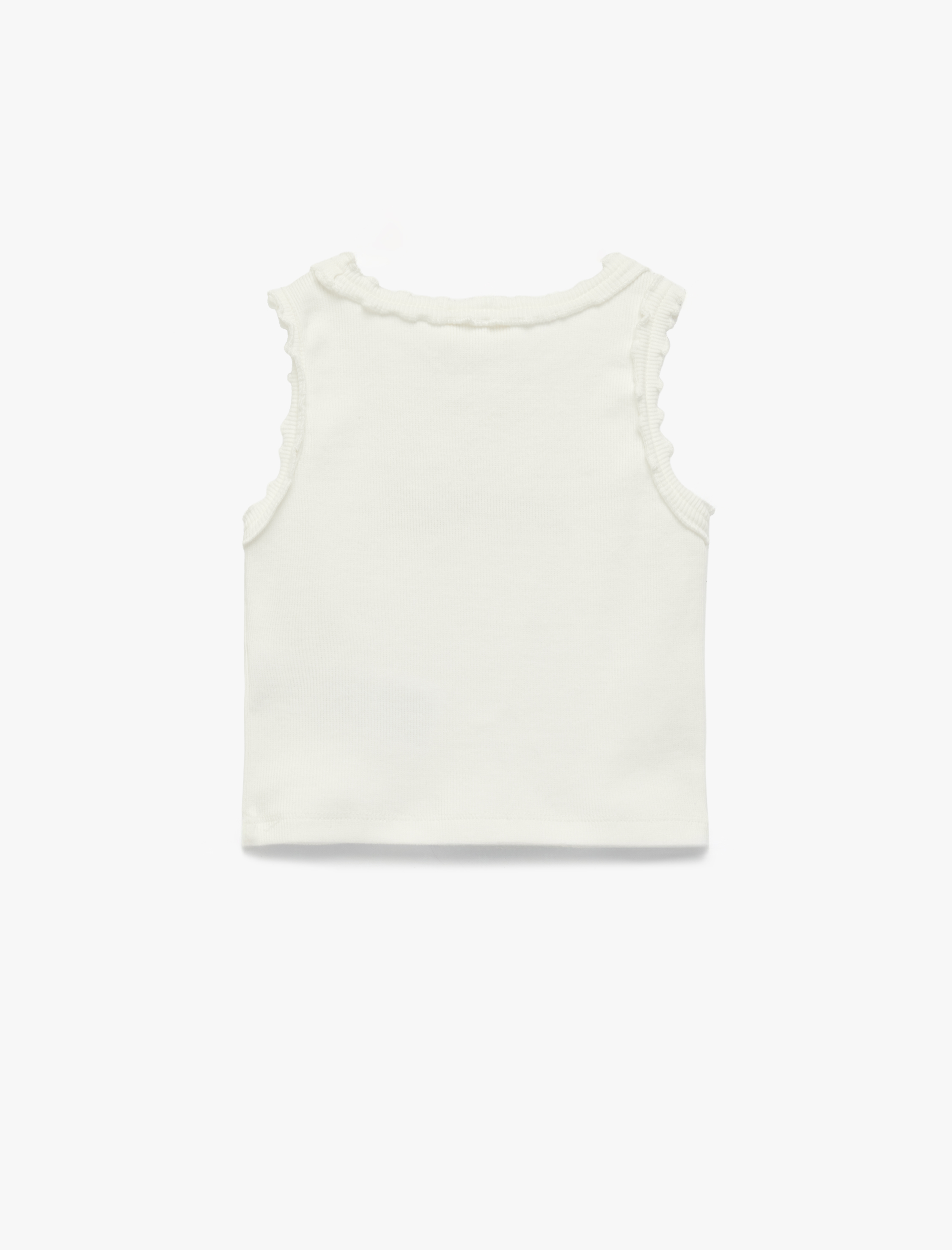  Kız Çocuk Pamuklu Bisiklet Yaka Kolsuz Nakış Detaylı Fiyonklu Atlet