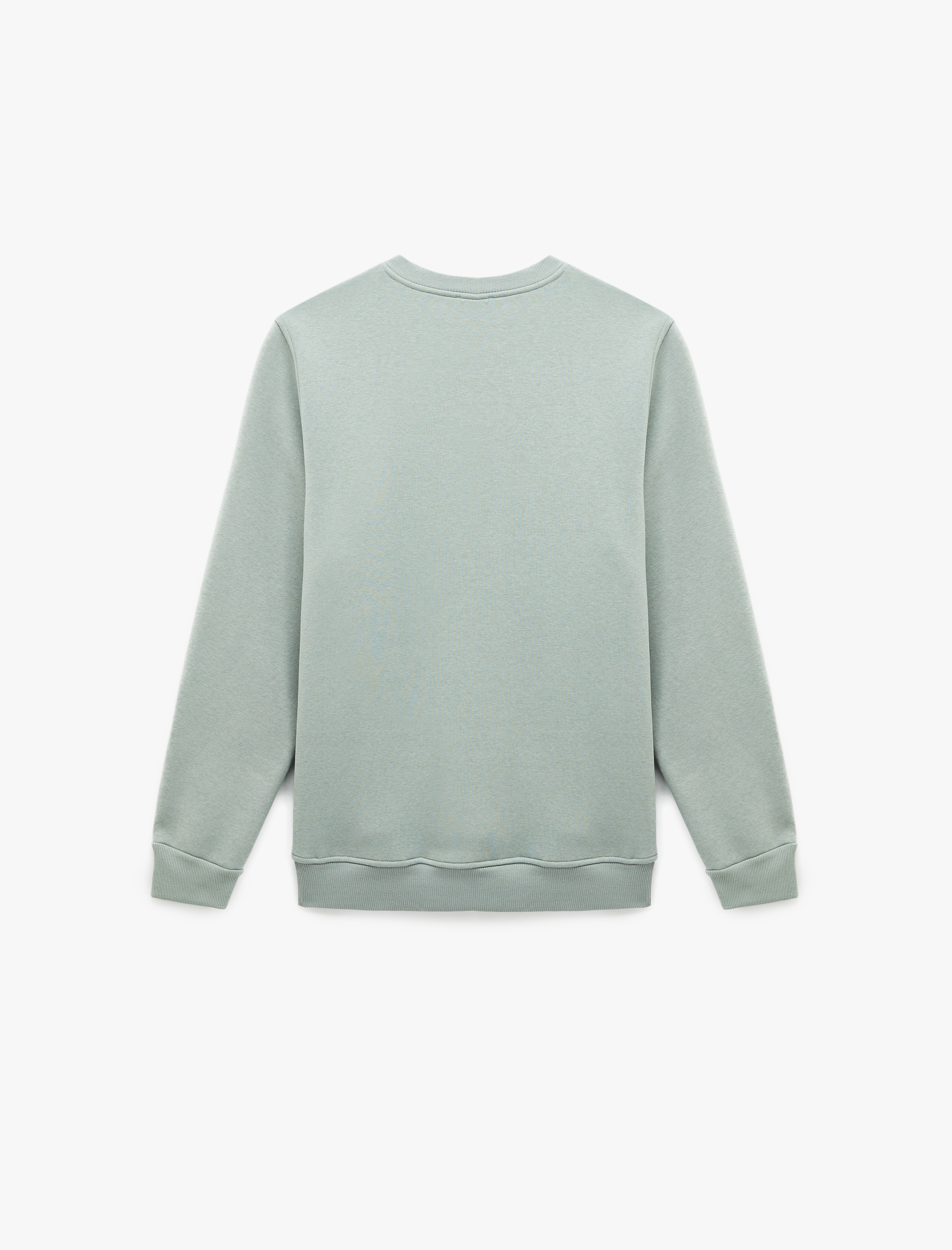   Regular Fit Uzun Kollu Şardonlu Bisiklet Yaka Basic Baskılı Sweatshirt