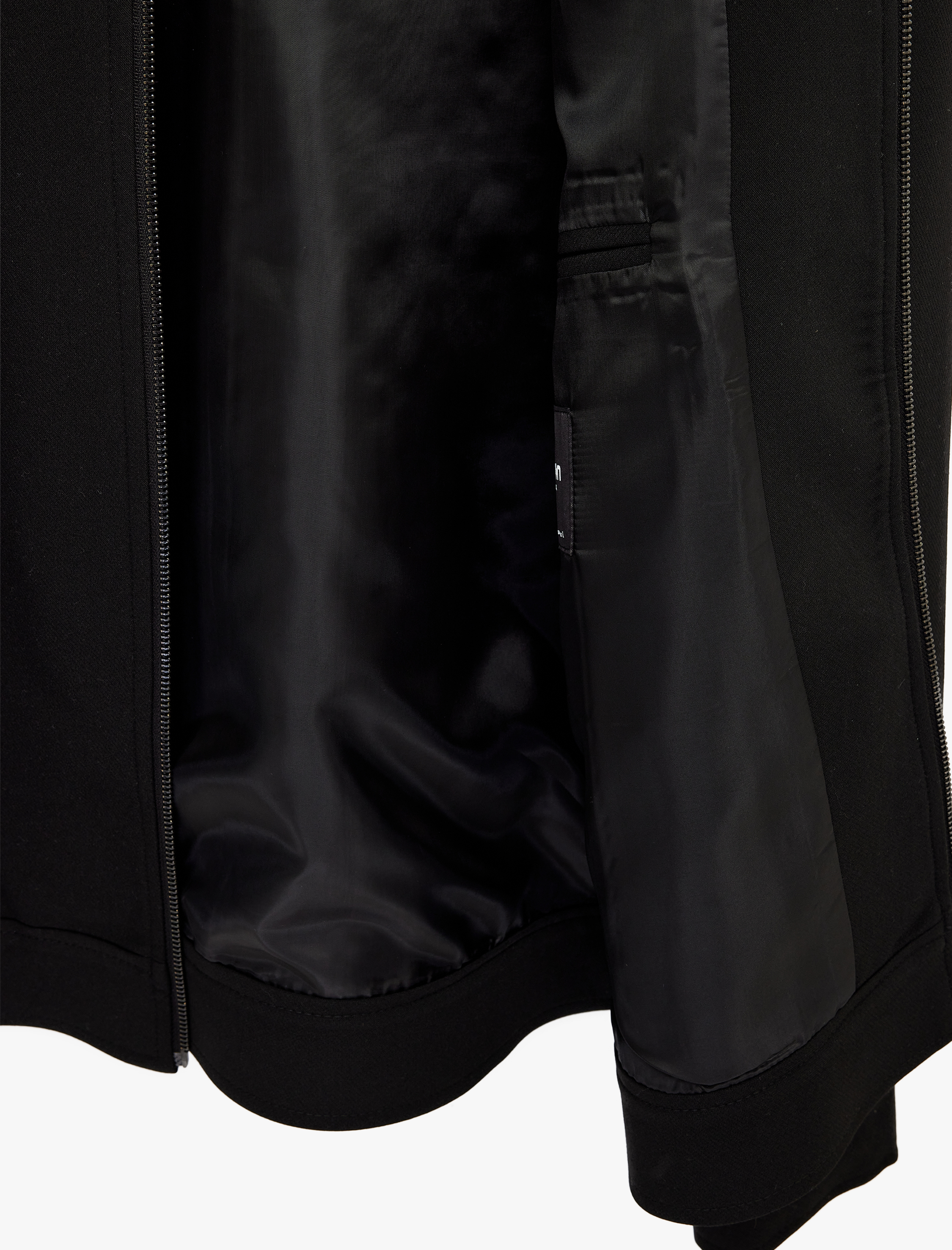   Viskon Karışımlı Uzun Kollu Cepli Gömlek Yaka Fermuarlı Bomber Ceket