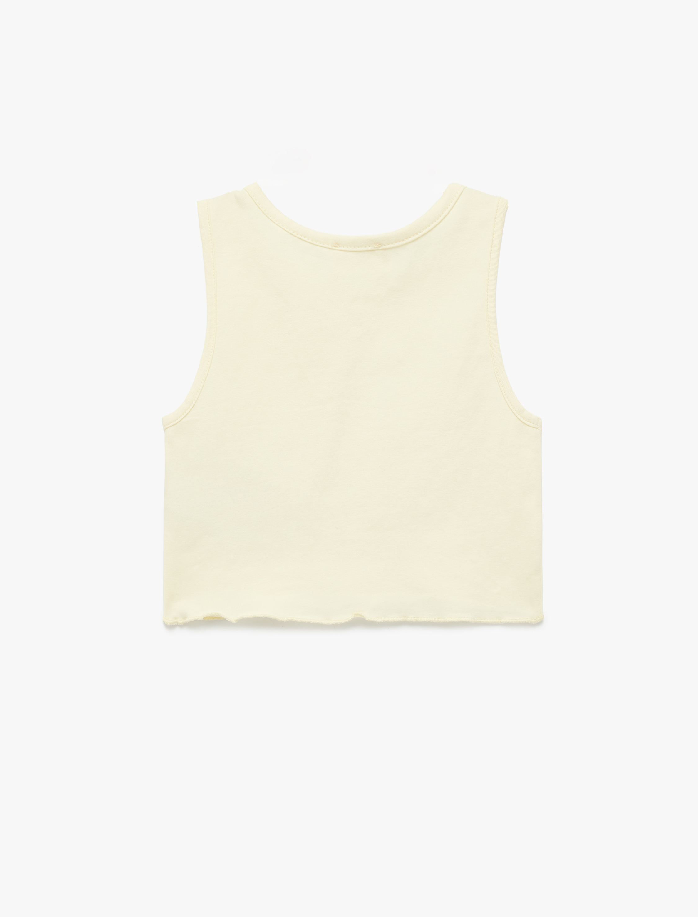  Kız Çocuk Kolsuz Bisiklet Yaka  Taş Detaylı Pamuklu Atlet