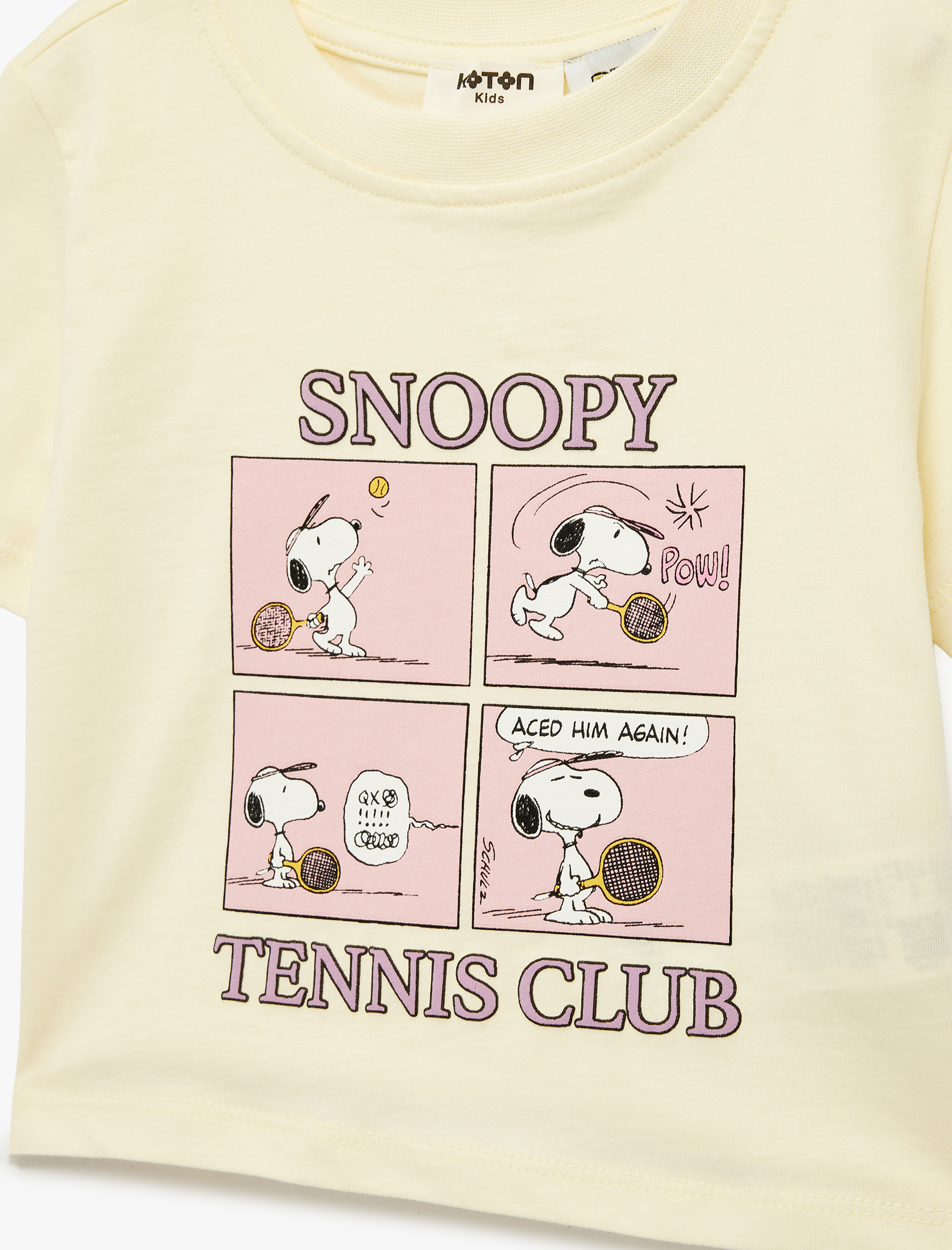  Kız Çocuk Snoopy Baskılı Kısa Kollu Bisiklet Yaka Pamuklu Lisanslı Tişört