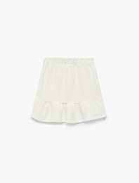 Beli Lastikli Rahat Kalıp Diz Üstü Pileli Etek