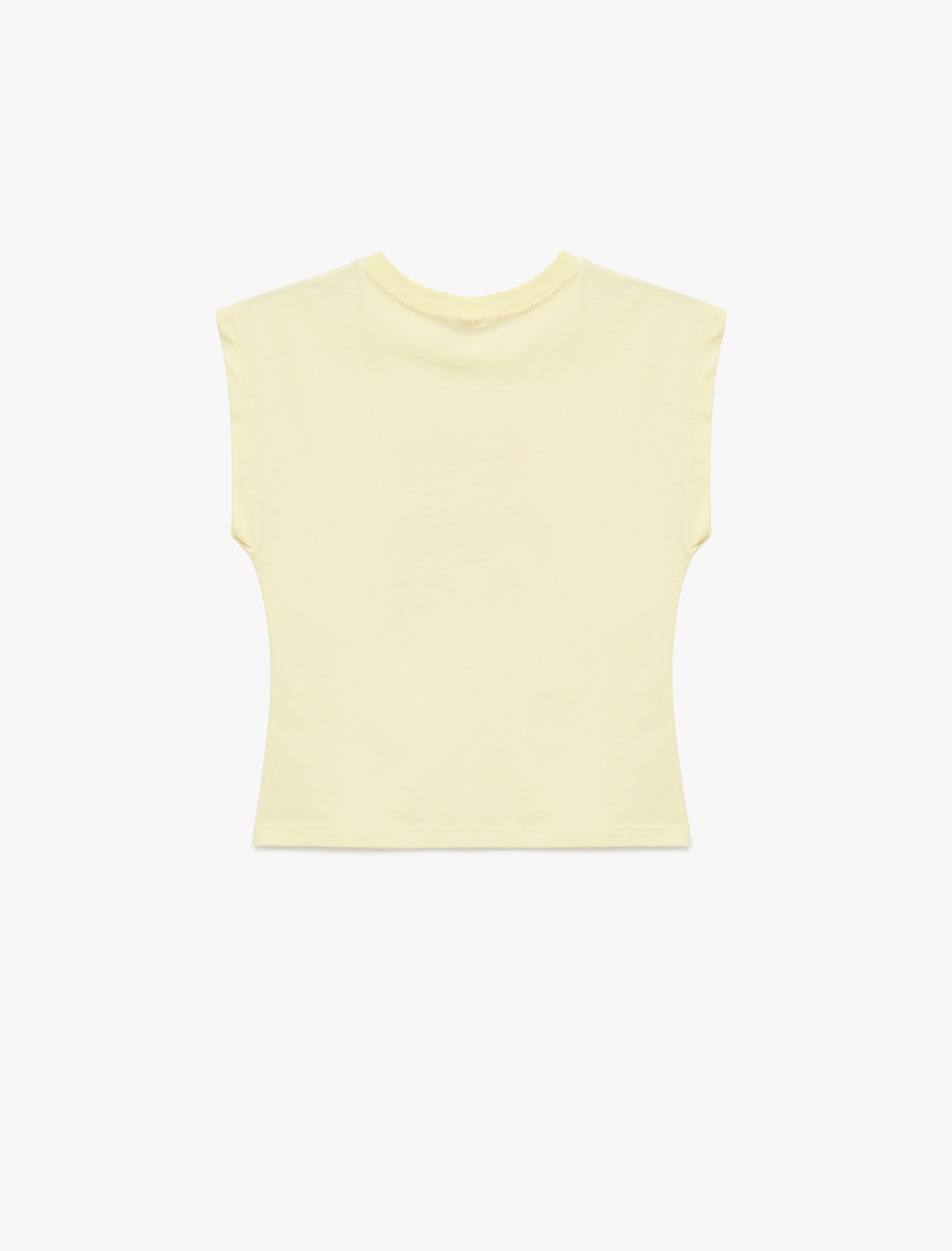  Kız Bebek Pamuklu Kolsuz Bisiklet Yaka Çiçek Baskılı Tişört