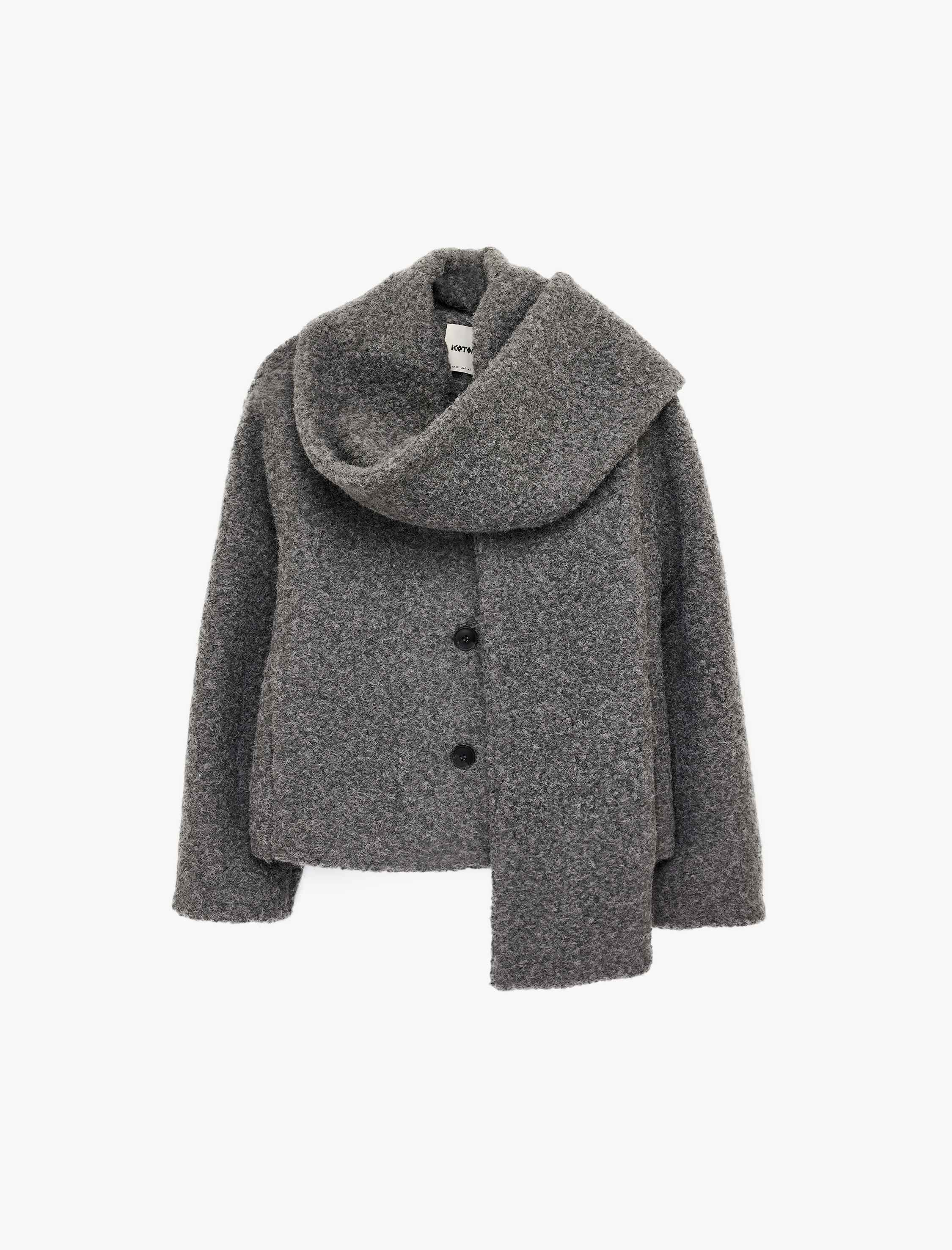   Düğmeli Cepli Uzun Kollu Kısa Atkılı Peluş Mont