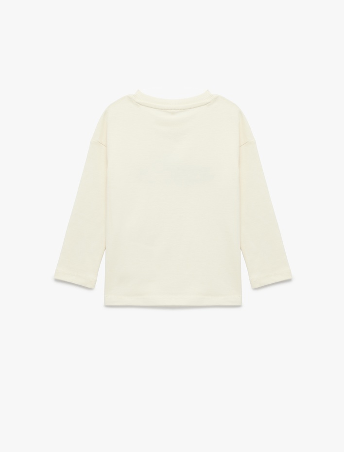 Erkek Bebek Uzun Kollu Bisiklet Yaka Pamuklu Baskılı Tişört