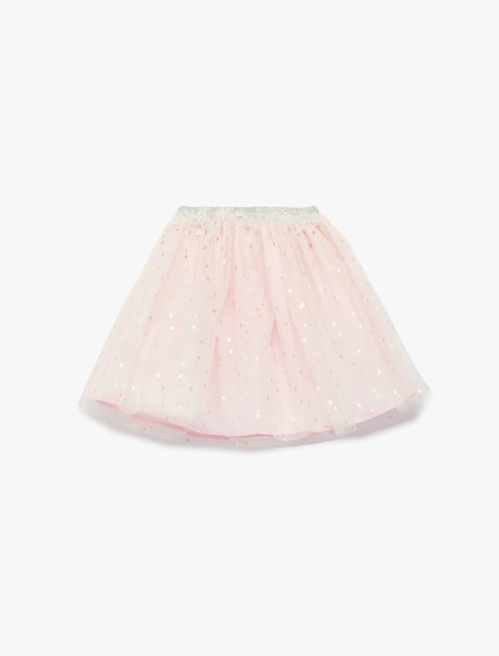 Kız Bebek Parlak Yıldız Desenli Beli Lastikli Tütü Etek