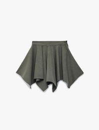 Asimetrik Kesim Viskon Karışımlı Etek