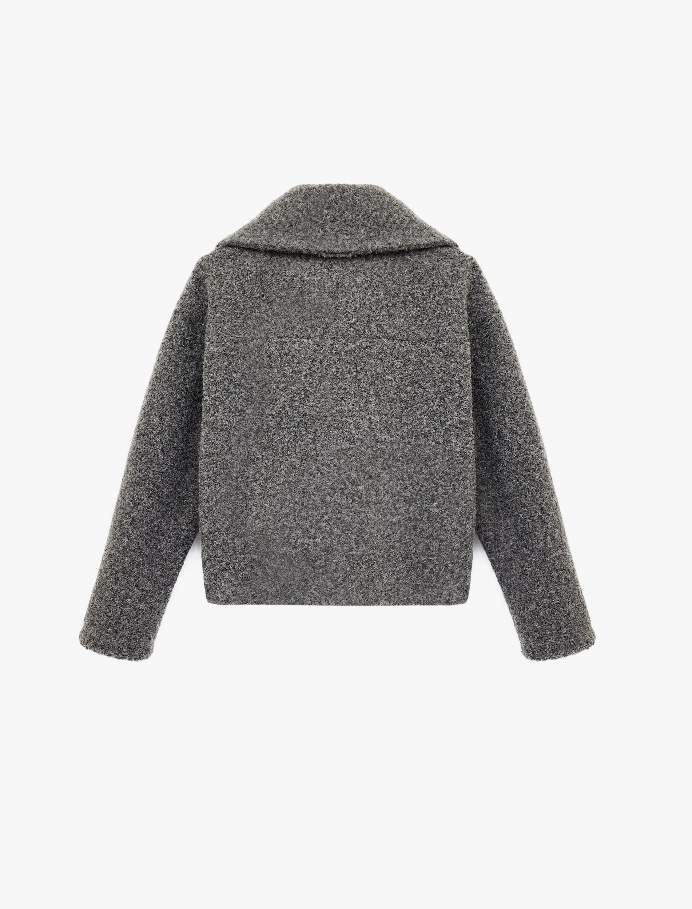   Düğmeli Cepli Uzun Kollu Kısa Atkılı Peluş Mont