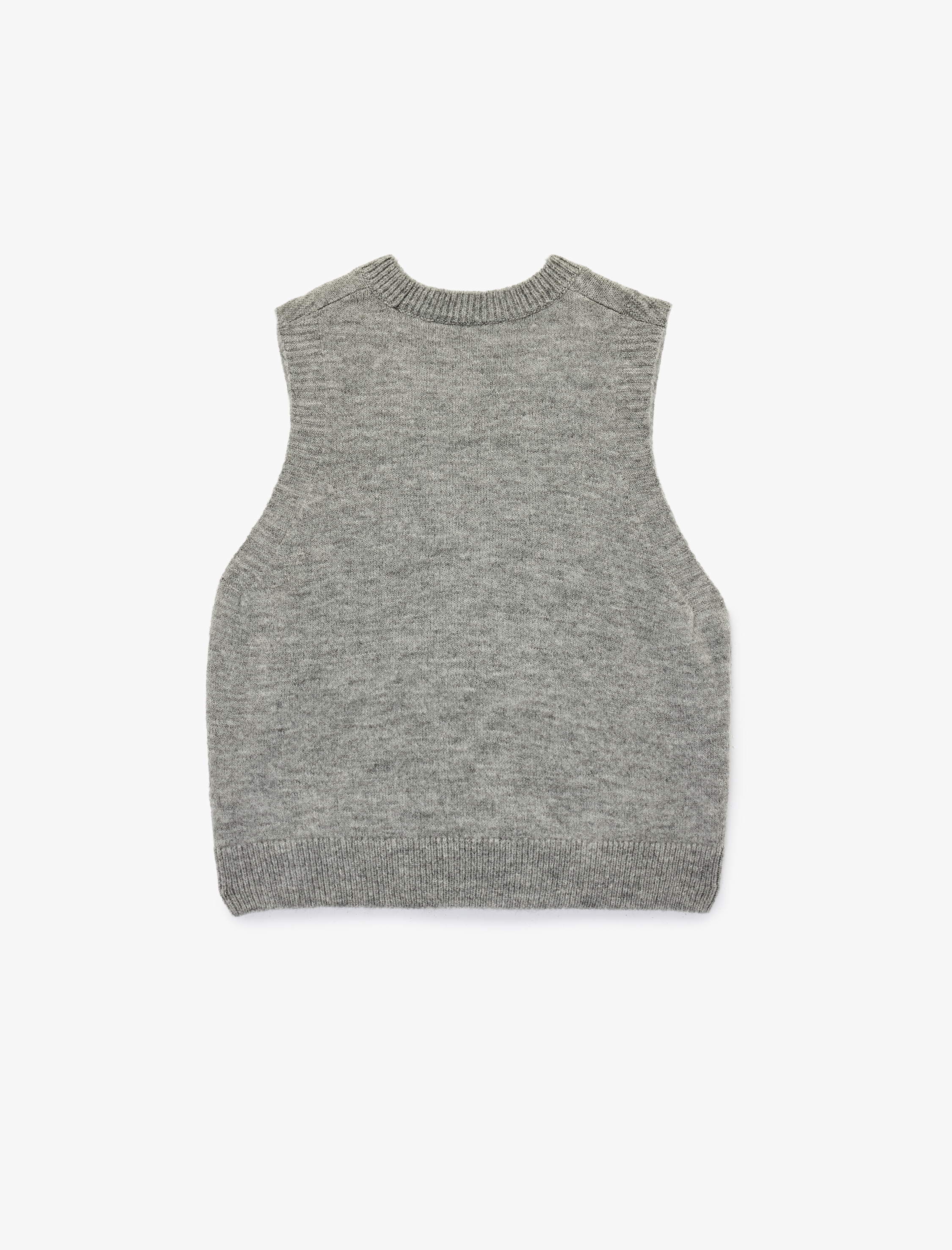   Bisiklet Yaka Ayıcık Desenli Kolsuz Süveter