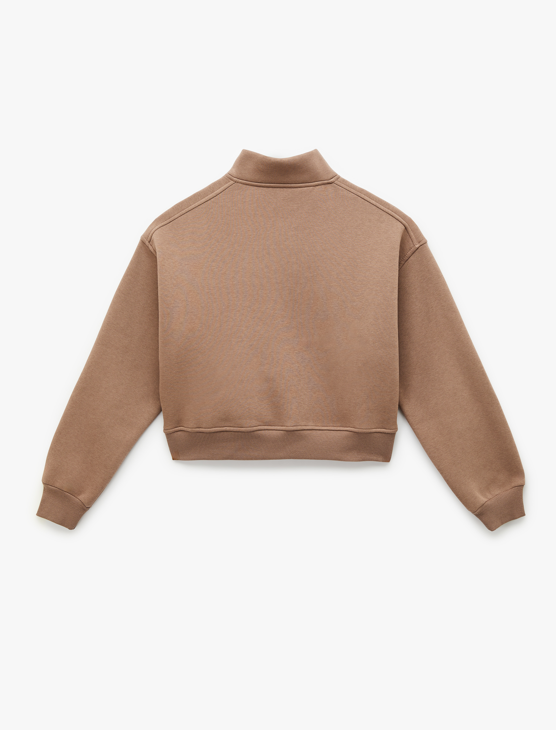   Polo Yaka Uzun Kollu Fermuarlı Oversize Spor Sweatshirt