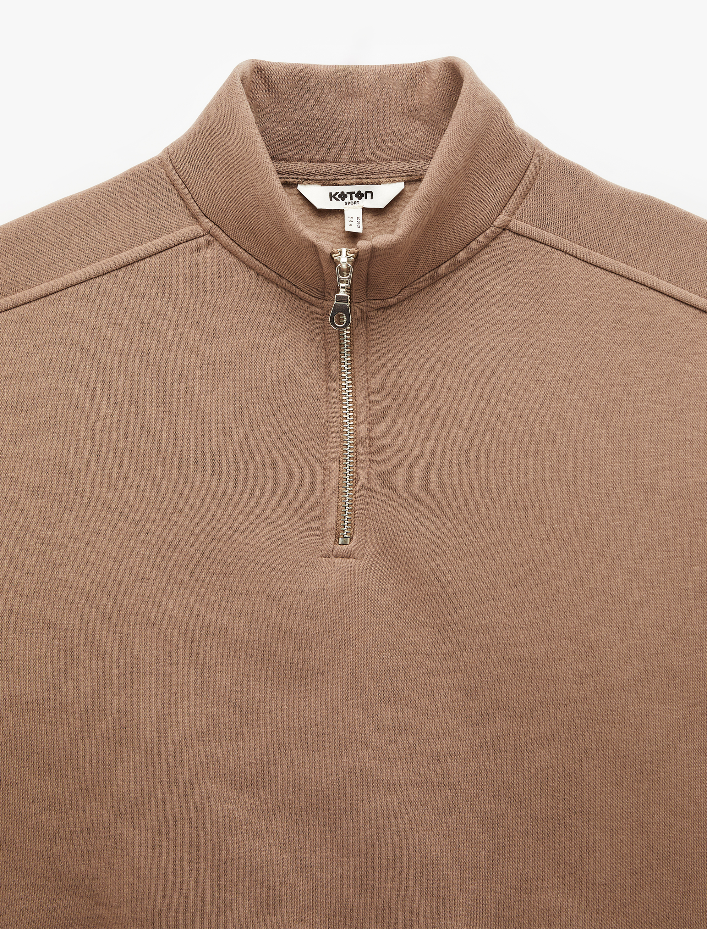   Polo Yaka Uzun Kollu Fermuarlı Oversize Spor Sweatshirt