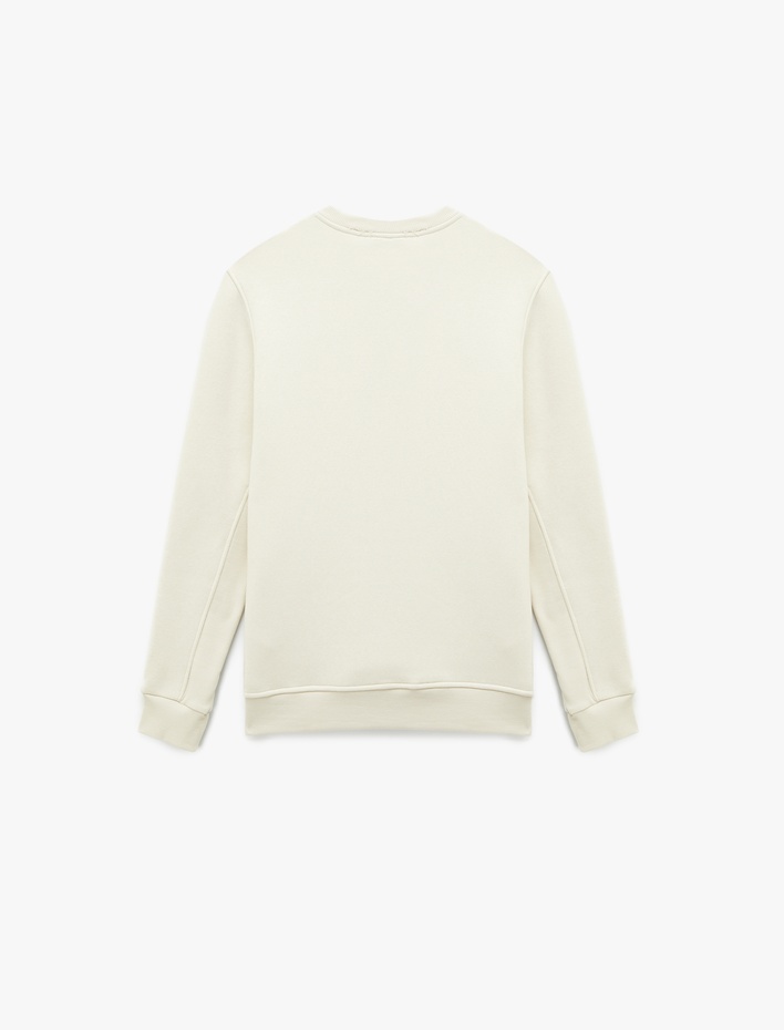  Regular Fit Uzun Kollu Şardonlu Basic Bisiklet Yaka Sweatshirt